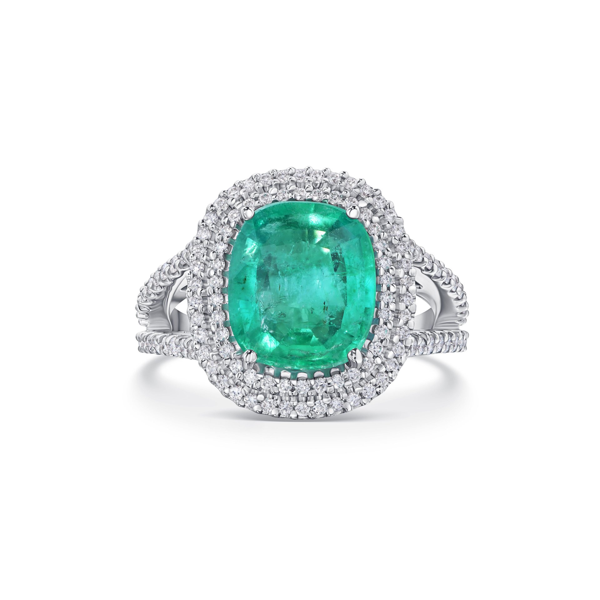 Кольцо из белого золота с изумрудом 2.79 карат, дизайн Parure Atelier