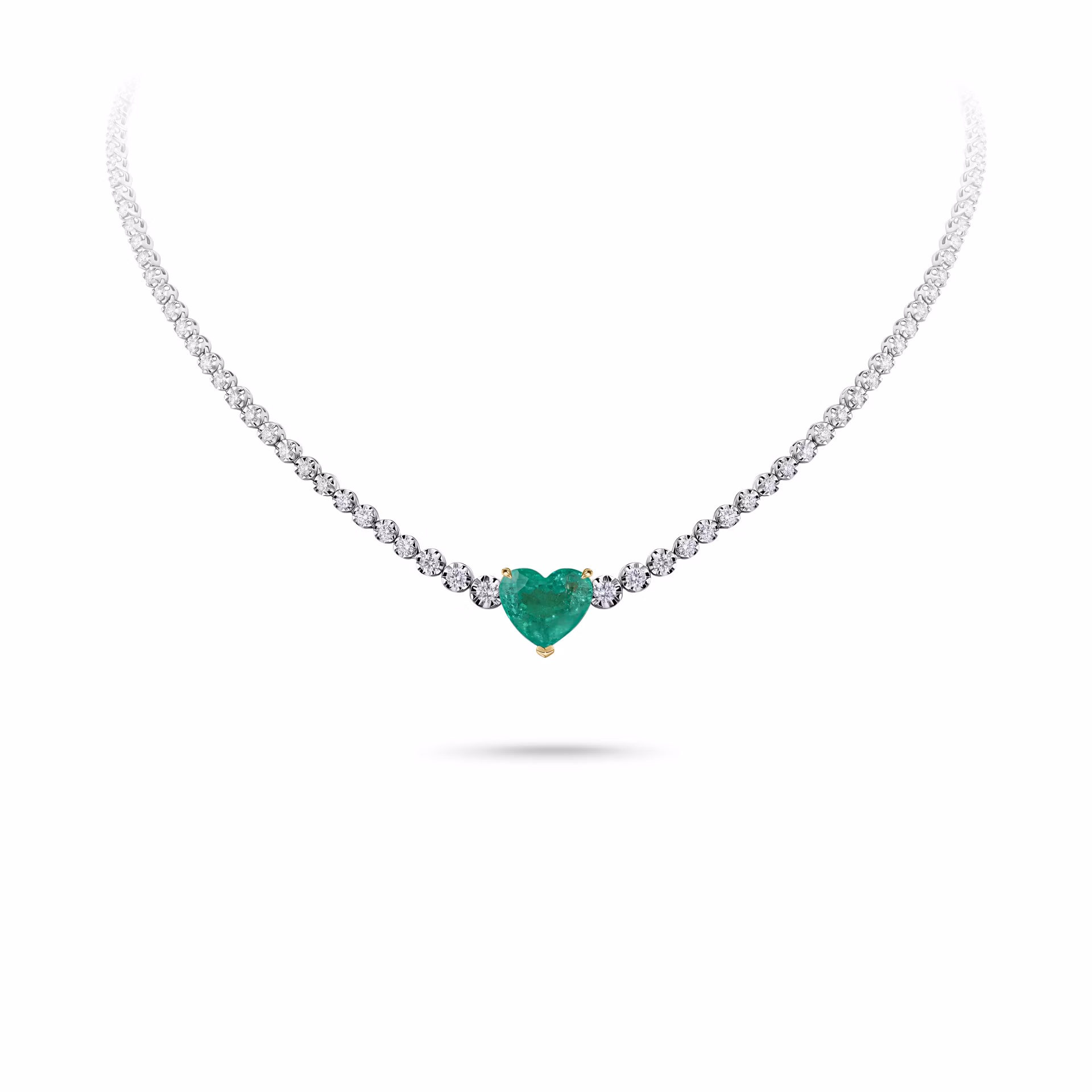 Колье с изумрудом 7.57 карат в белом золоте от Parure Atelier