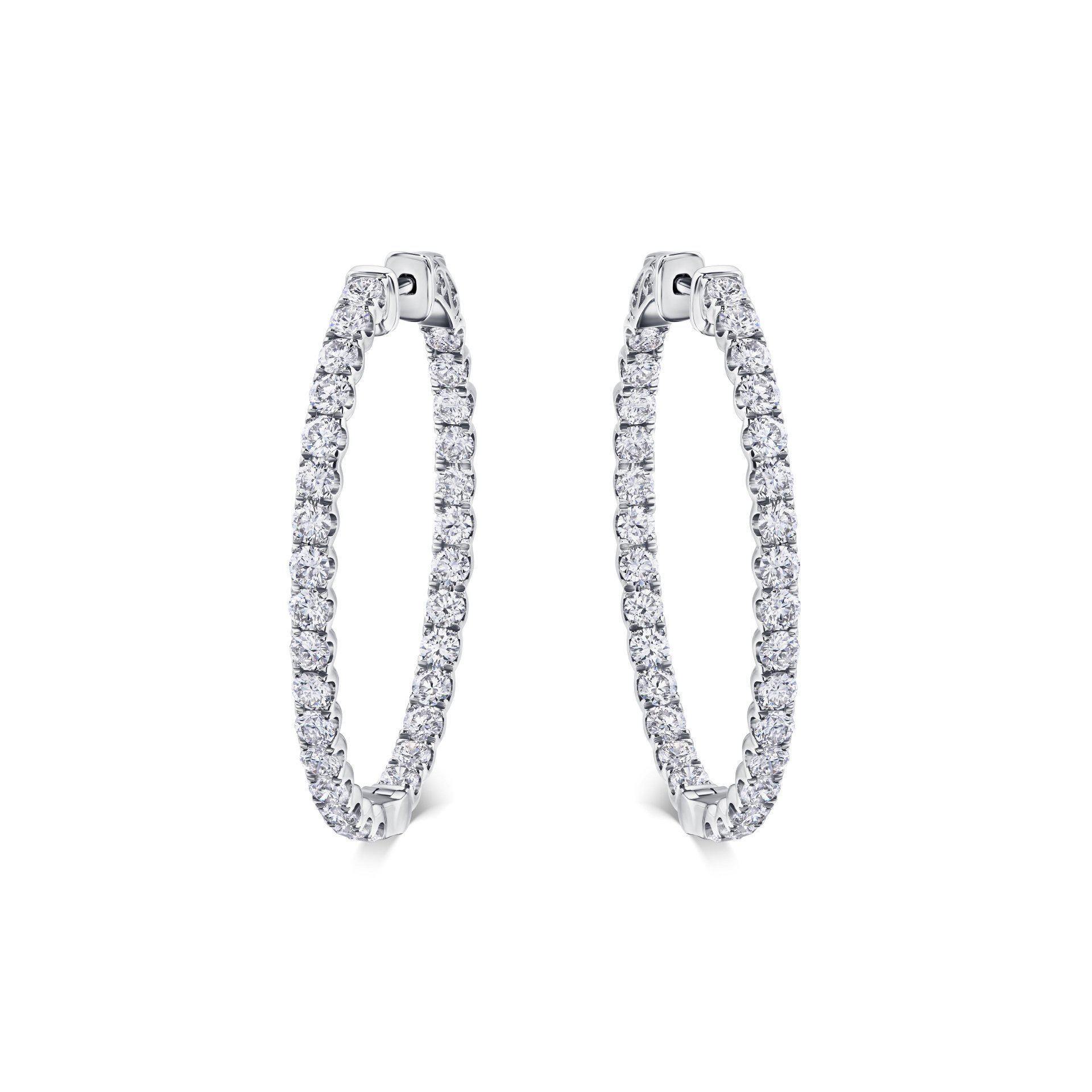 Earrings with diamond "round" 2.72 ct F-G/VS