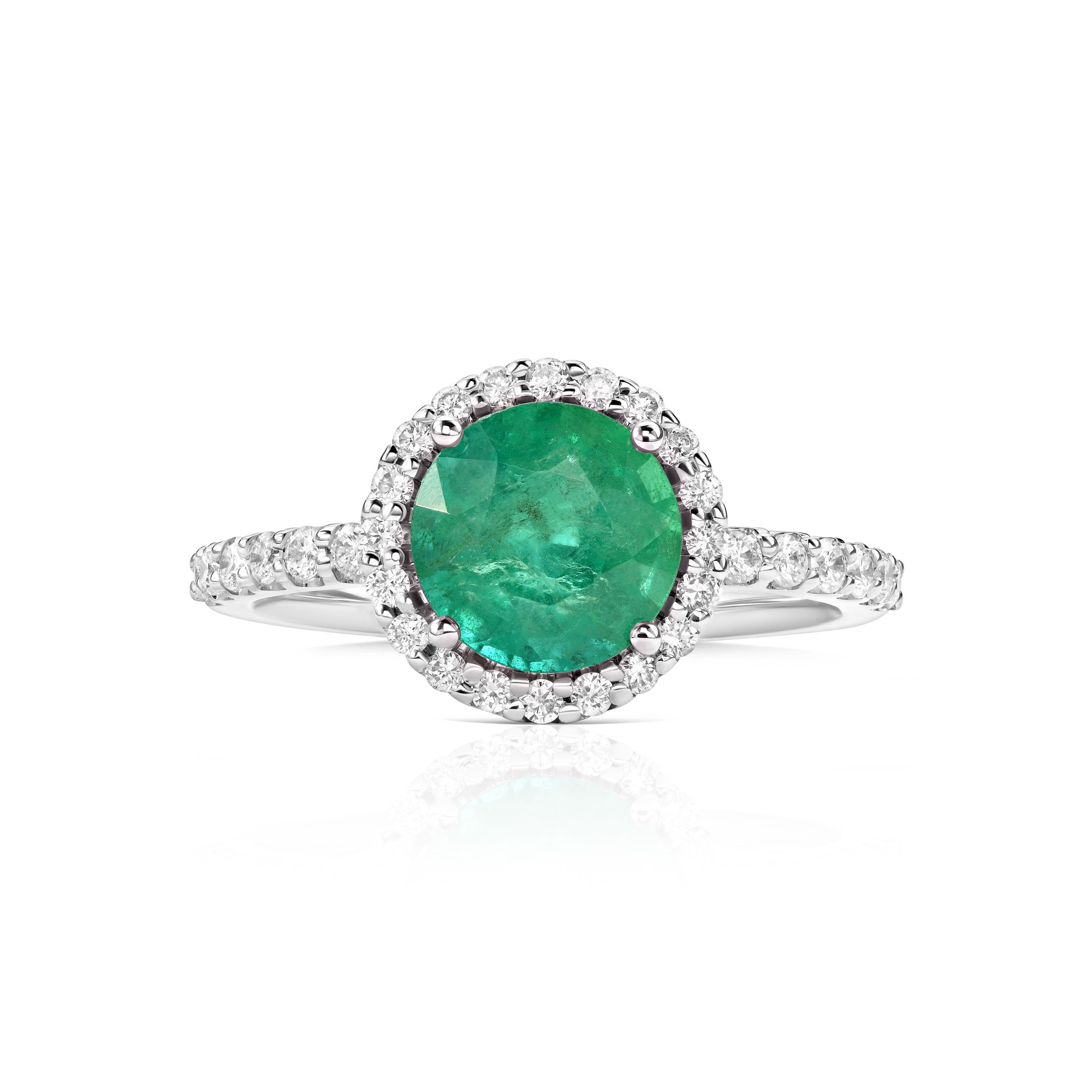 Кольцо из белого золота с изумрудом 1.53 карата, дизайн Parure Atelier