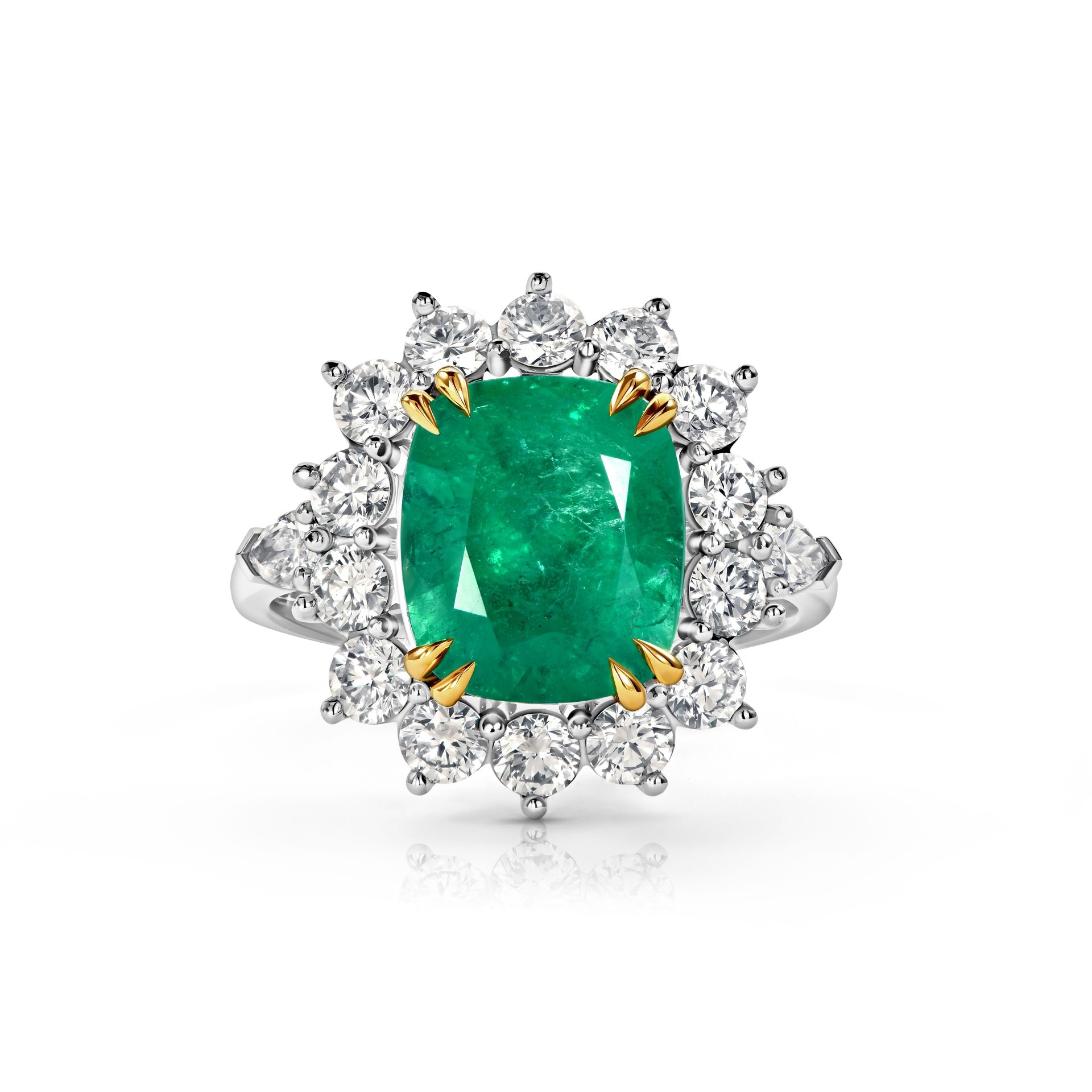 Кольцо с изумрудом 3.44 карата в белом золоте, дизайн Parure Atelier