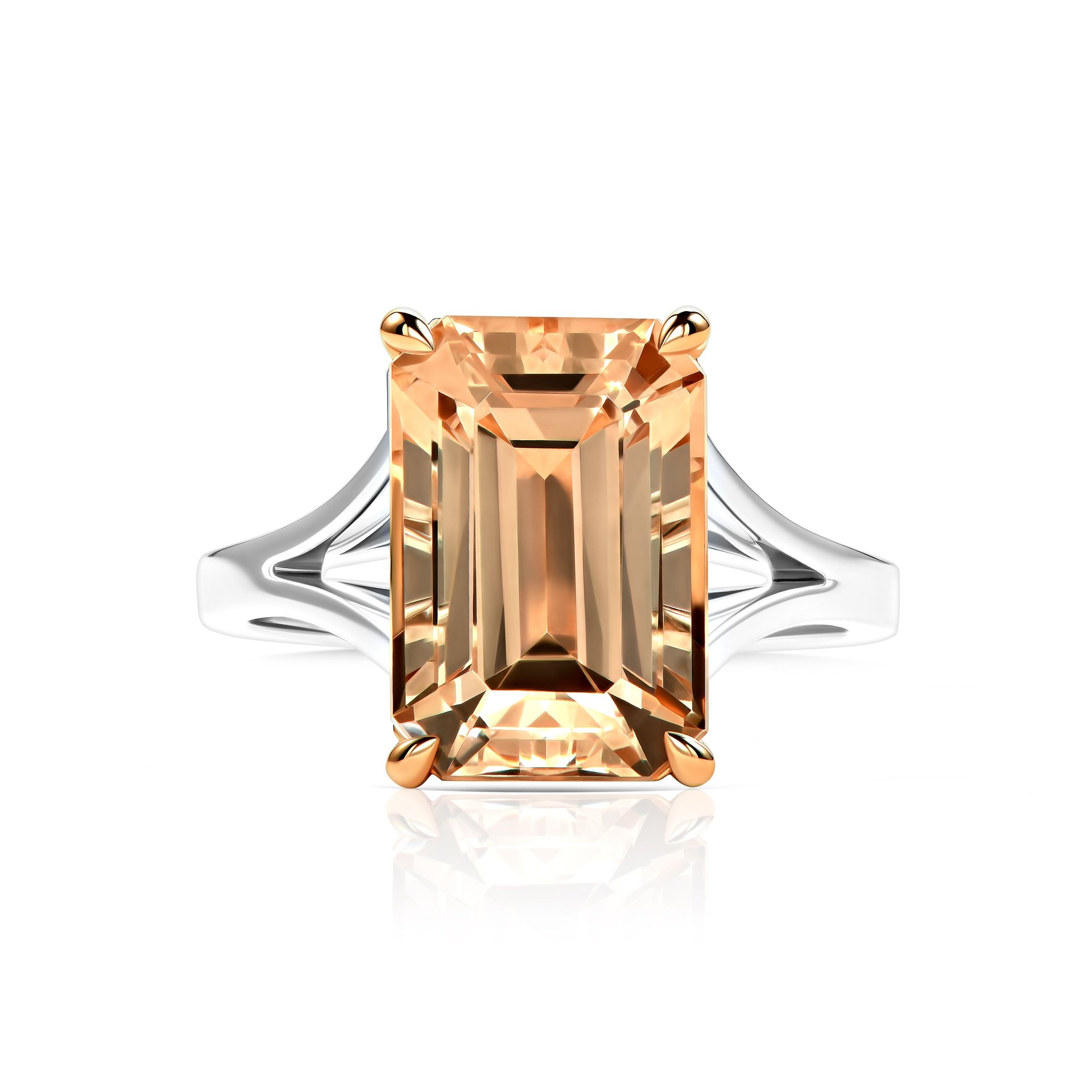 Кольцо с крупным морганитом 5.37 карат, изящный дизайн Parure Atelier