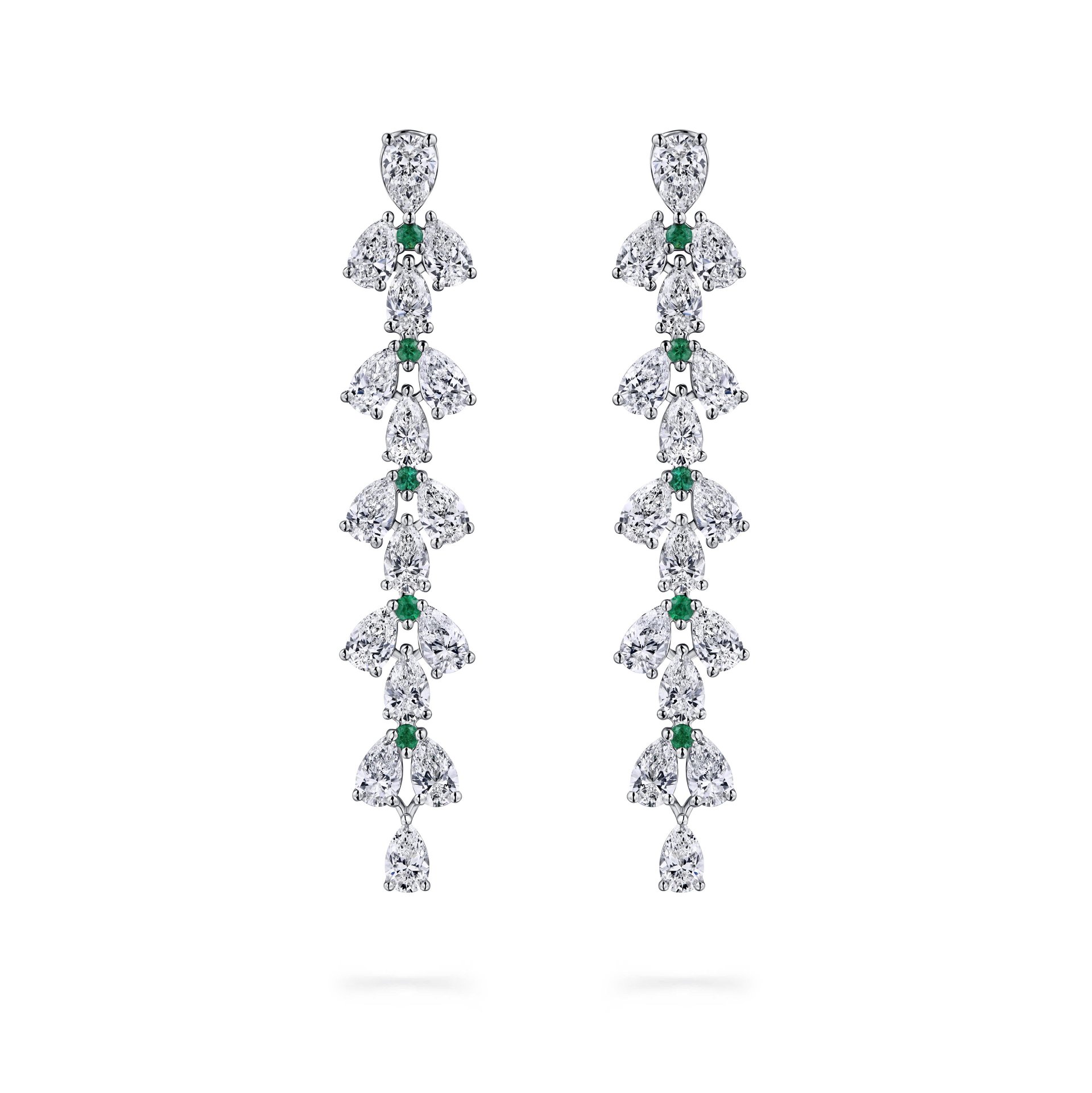 Серьги из белого золота с бриллиантами 6.28 карата