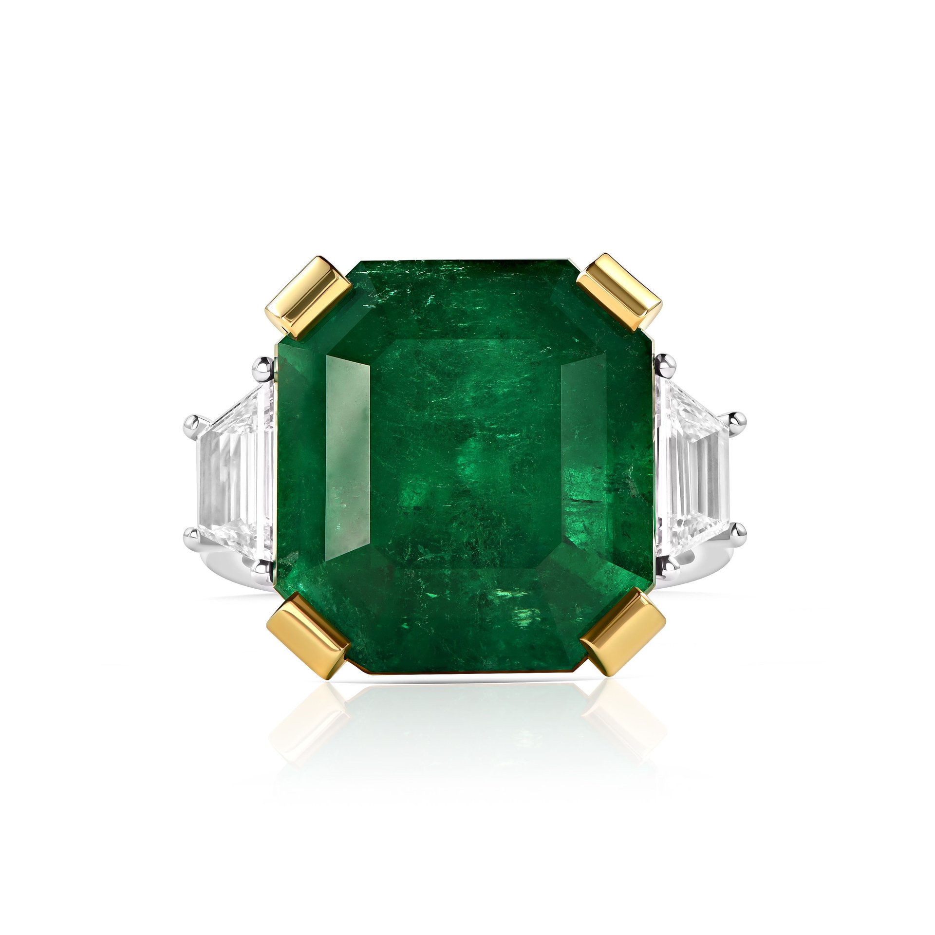 Кольцо Jardins de Versailles с изумрудом 12.56 карат в белом золоте