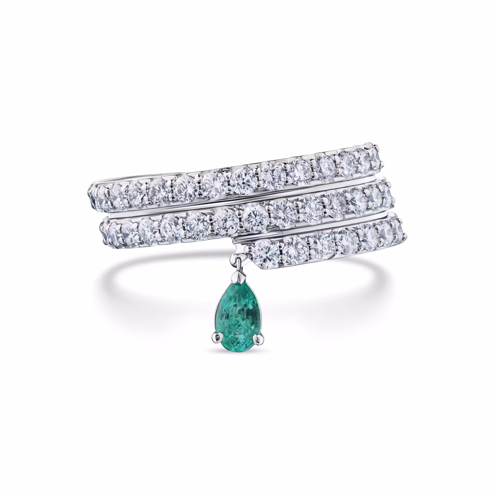 Кольцо из белого золота с изумрудом 0.178 карат