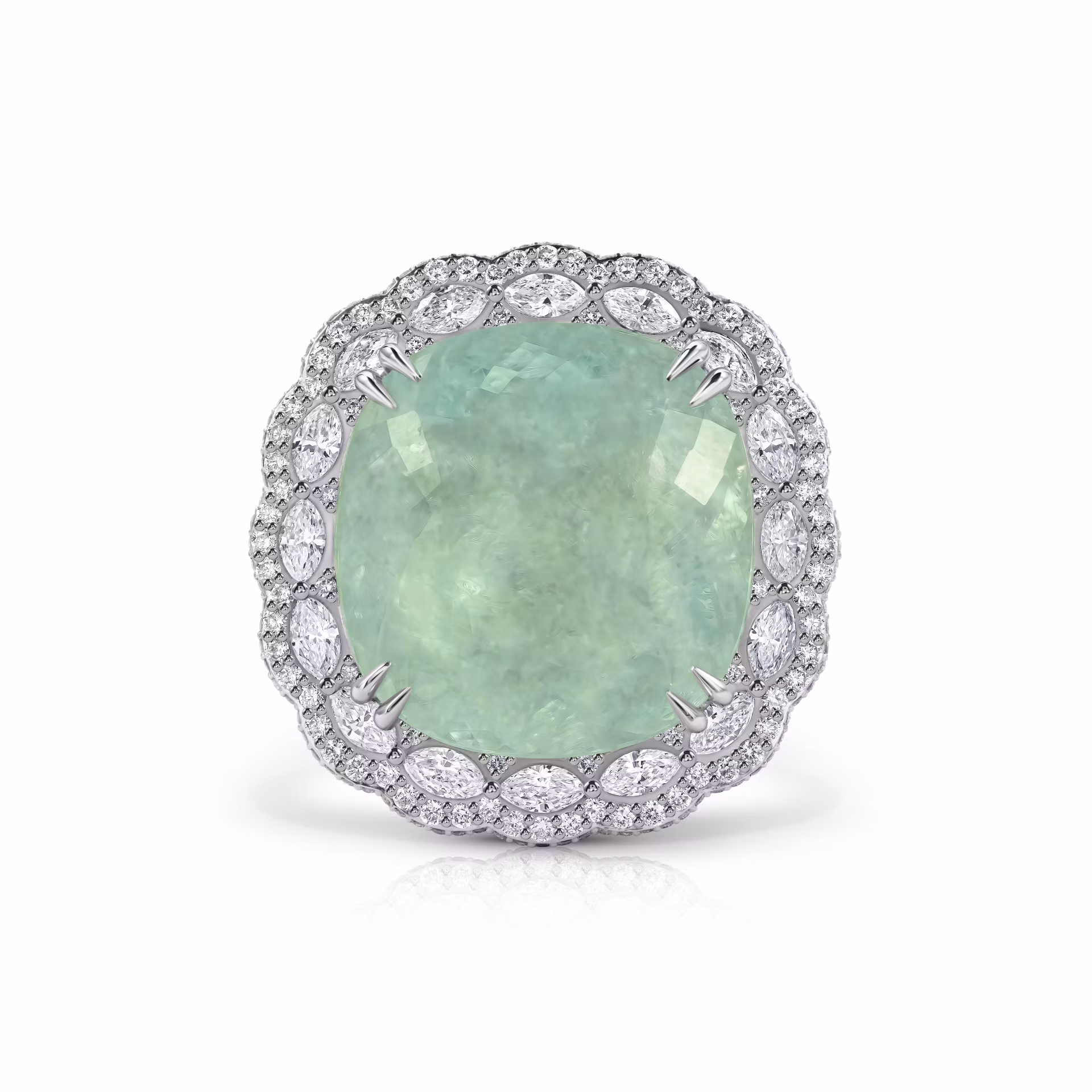 Кольцо Ocean Lace с турмалином Параиба 29.41 карат в белом золоте