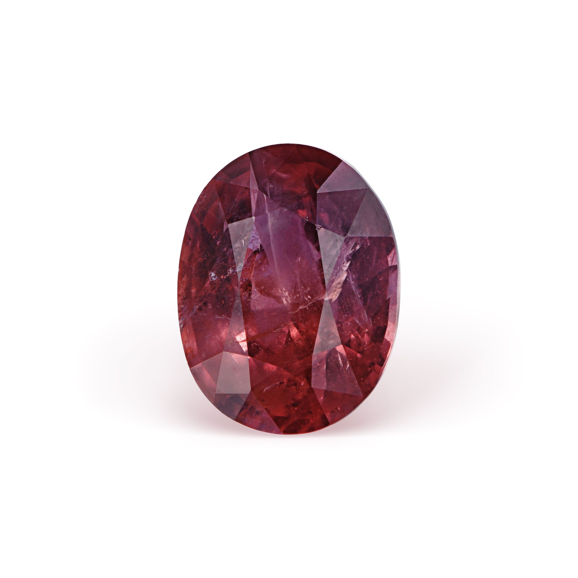 Кольцо с рубином и сапфиром Падпараджа 3.45 карата.