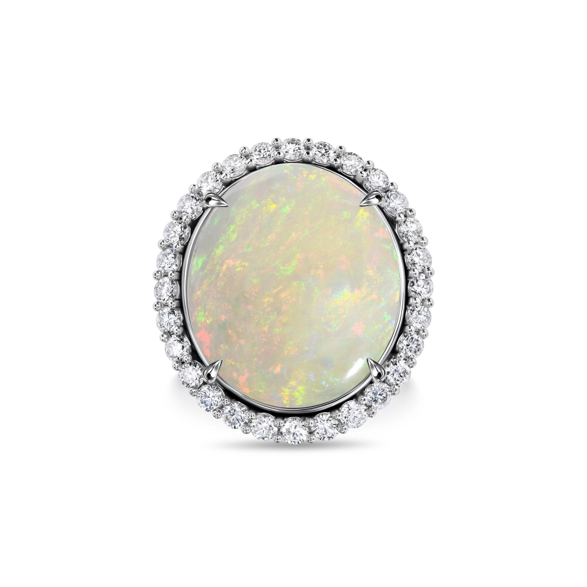 Кольцо с опалом 12.14 карат в белом золоте от Parure Atelier