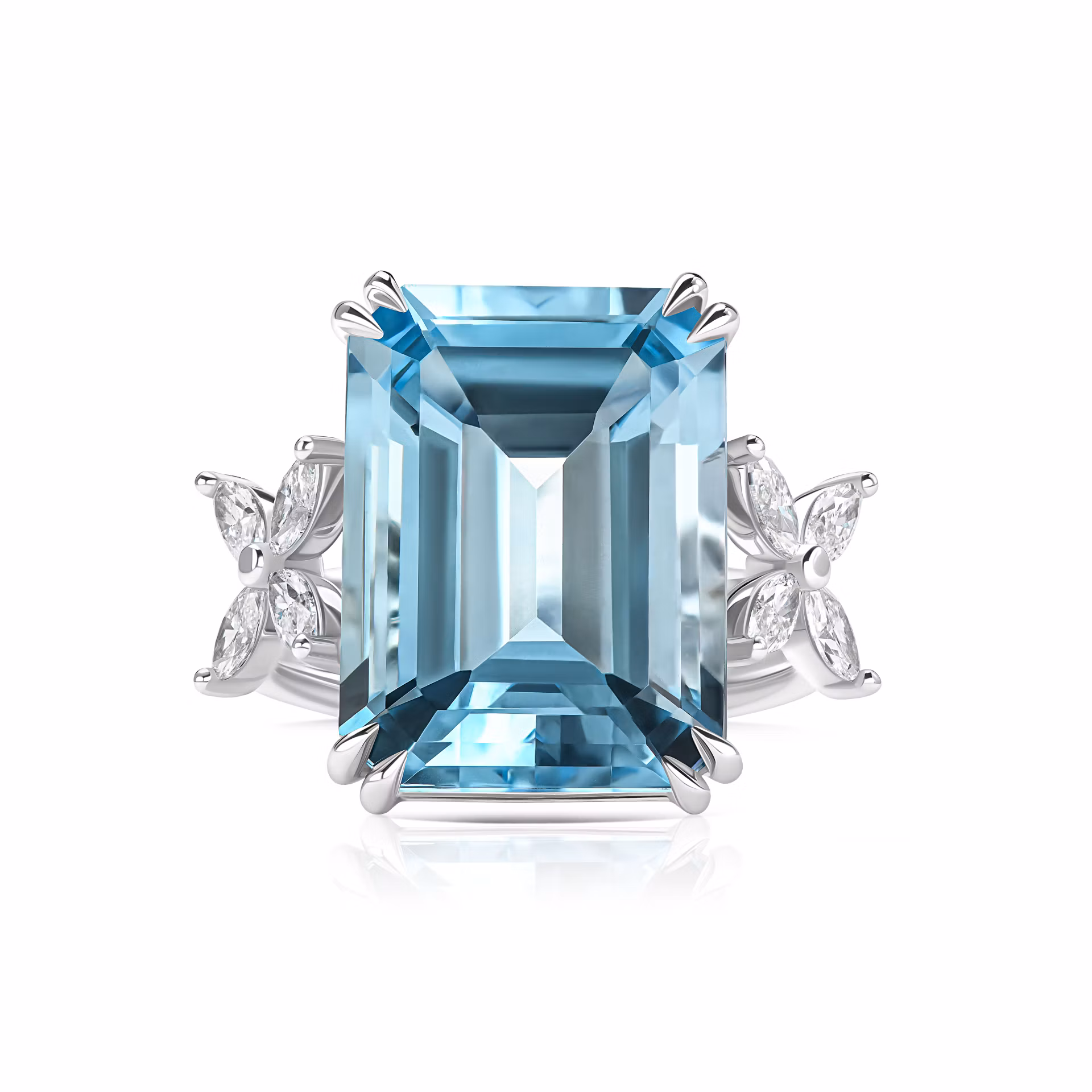 Ring with topaz "octagon" 15.15 ct Swiss Blue GFCO