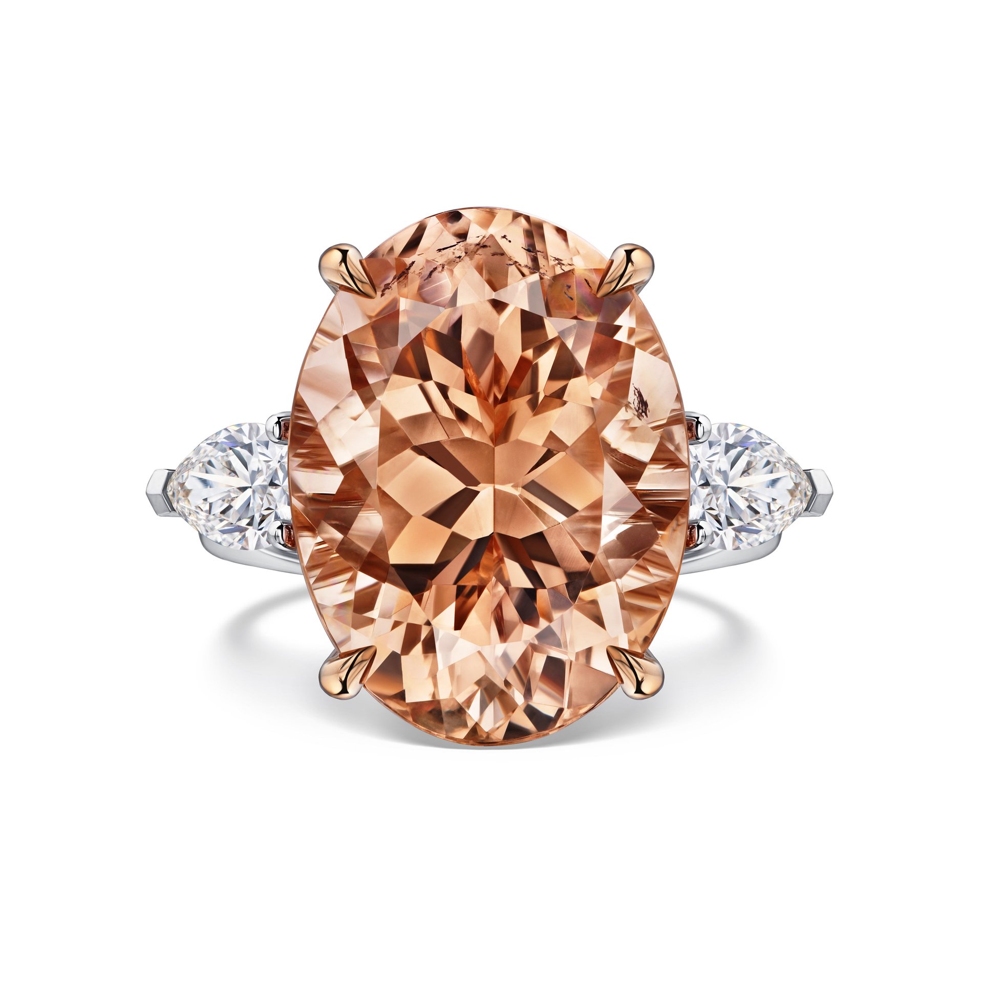 Кольцо с морганитом 10.59 карат в белом золоте от Parure Atelier