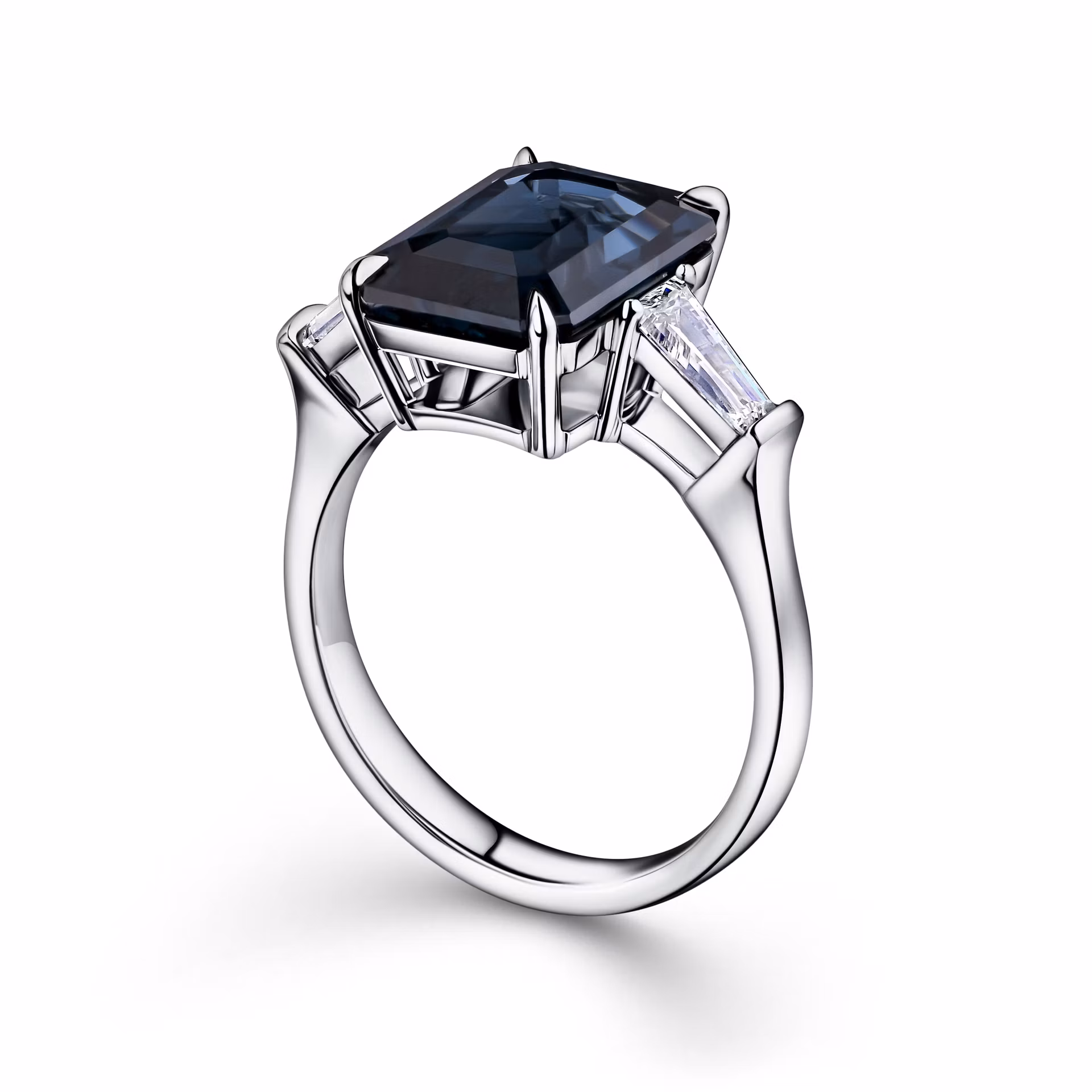Ring with spinel "octagon" 4.59 ct Blue GIA