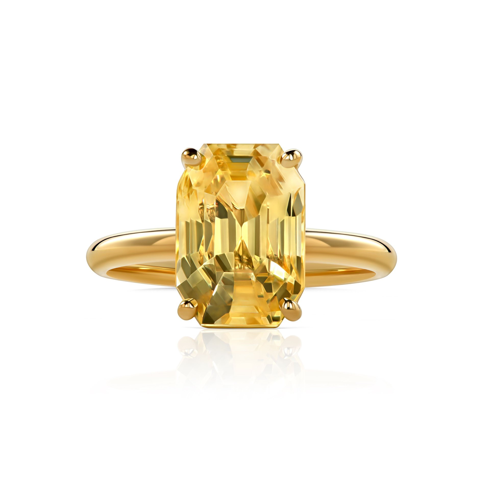 Кольцо с сапфиром 6.49 карат, центральный синий камень в изящной оправе