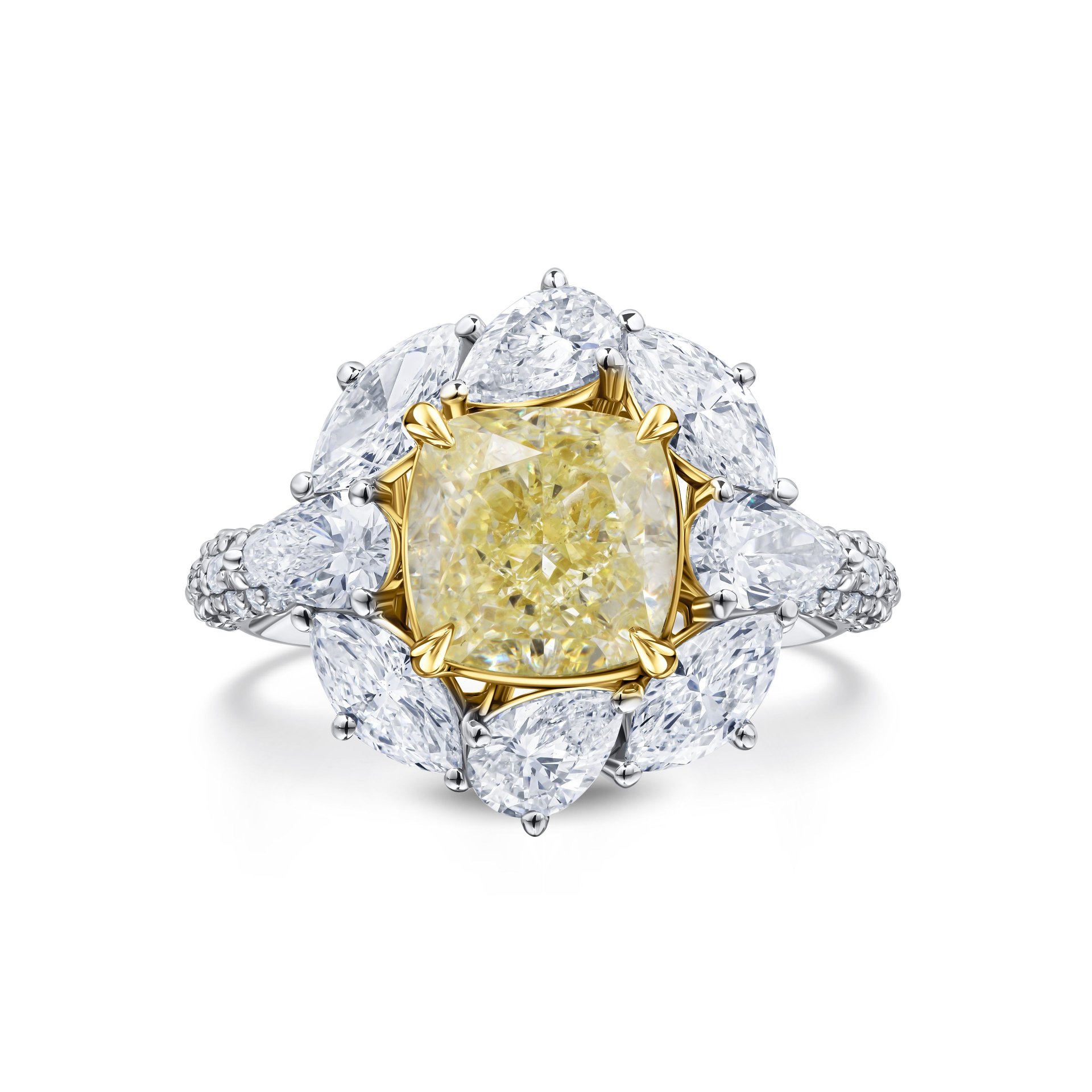 Кольцо с желтым бриллиантом 2.53 карата в белом золоте, Parure Atelier