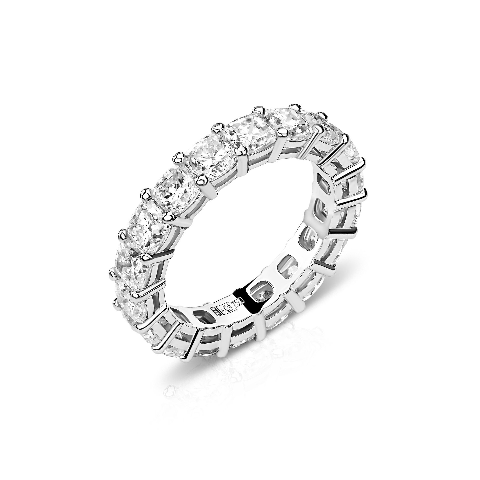 Кольцо-дорожка с бриллиантами 4.5 карат, центральный бриллиант 4.5 кт