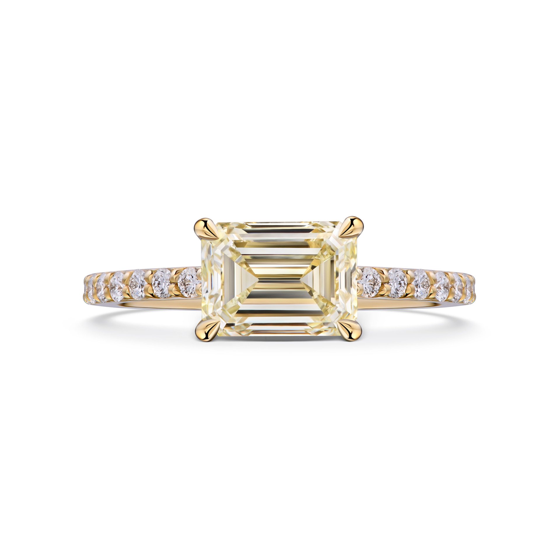 Кольцо с желтым бриллиантом 1.7 карат в жёлтом золоте