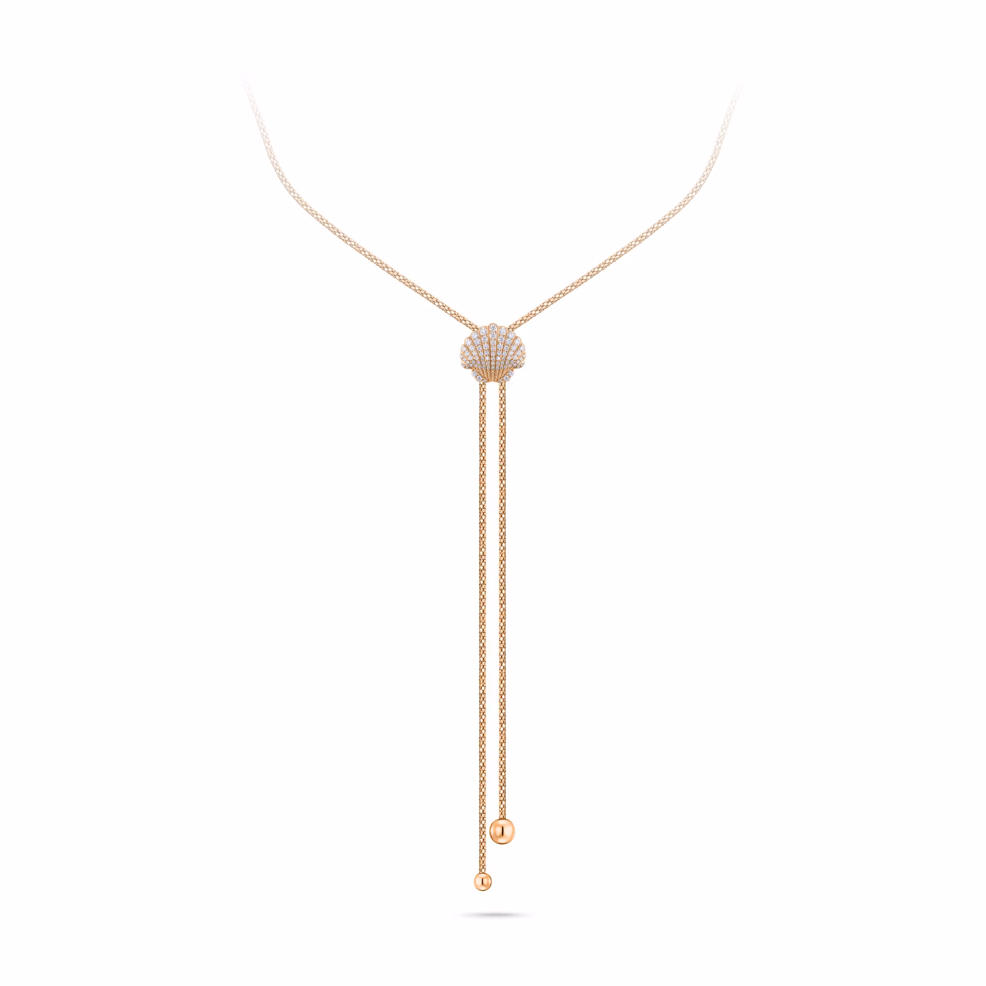 Колье с бриллиантом 0.53 карат в розовом золоте от Parure Atelier