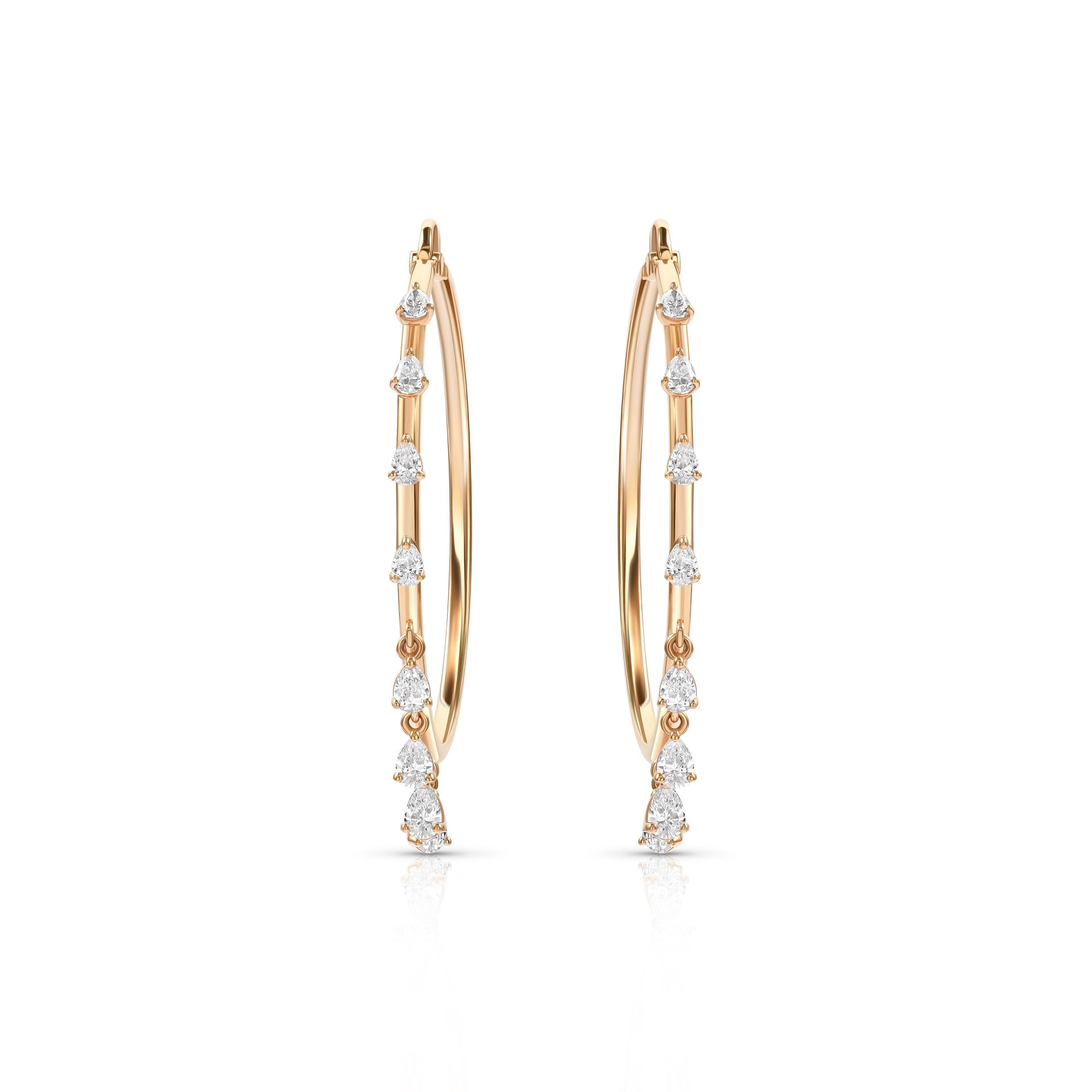 Серьги-конго с бриллиантами 1.16 карат, элегантный блеск и стиль.