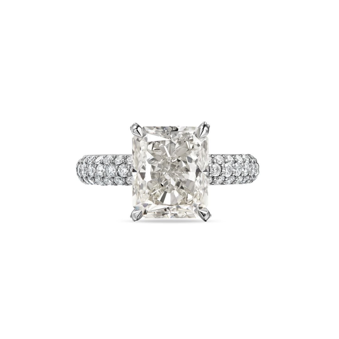 Кольцо с бриллиантом 5.11 карата из белого золота, дизайн Parure Atelier