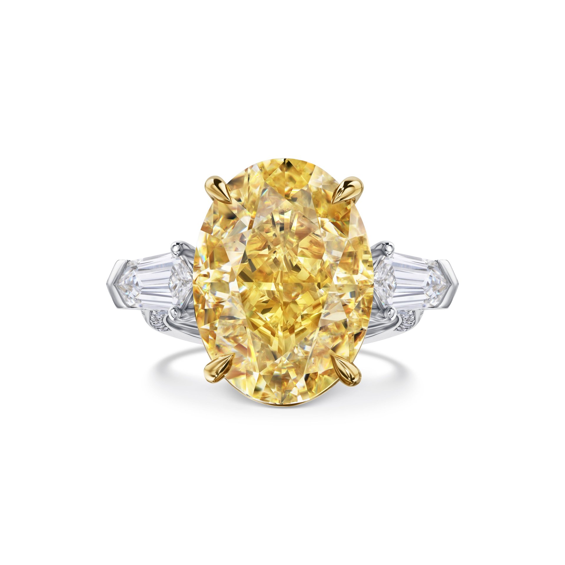 Кольцо Happily Ever After с жёлтым бриллиантом 16.47 карат в белом золоте