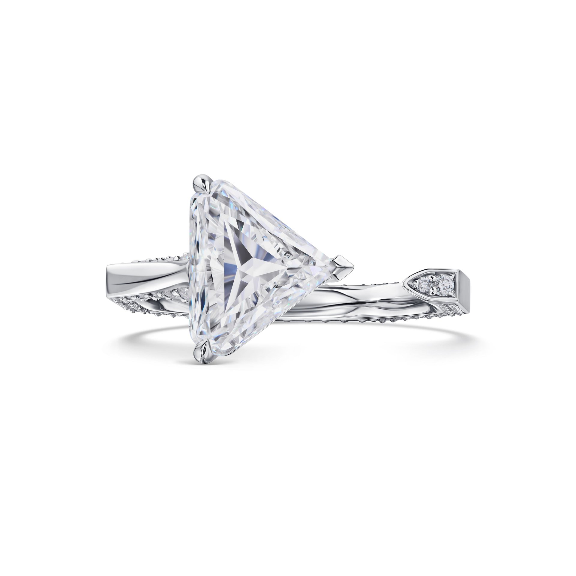 Кольцо с бриллиантом 2.24 карата из белого золота, центральный камень 2.03 кт