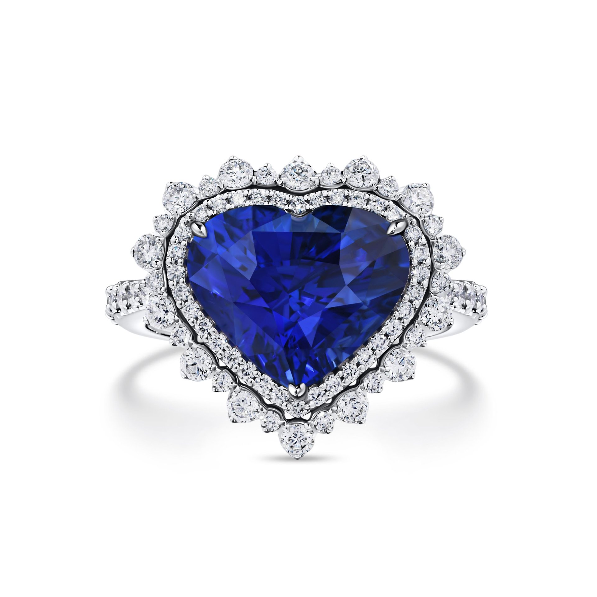 Кольцо из белого золота с сапфиром 4.97 карата, дизайн Parure Atelier