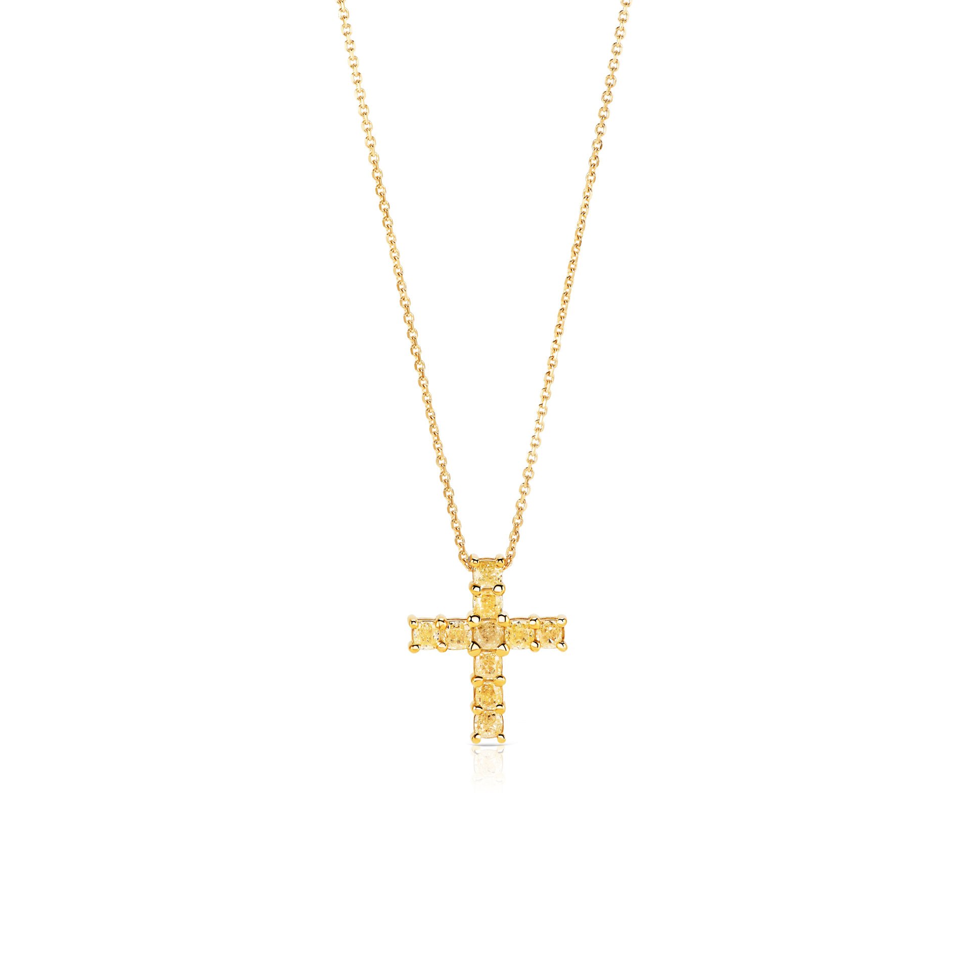 Подвеска с крестиком из желтых бриллиантов 1.47 карата, Parure Atelier