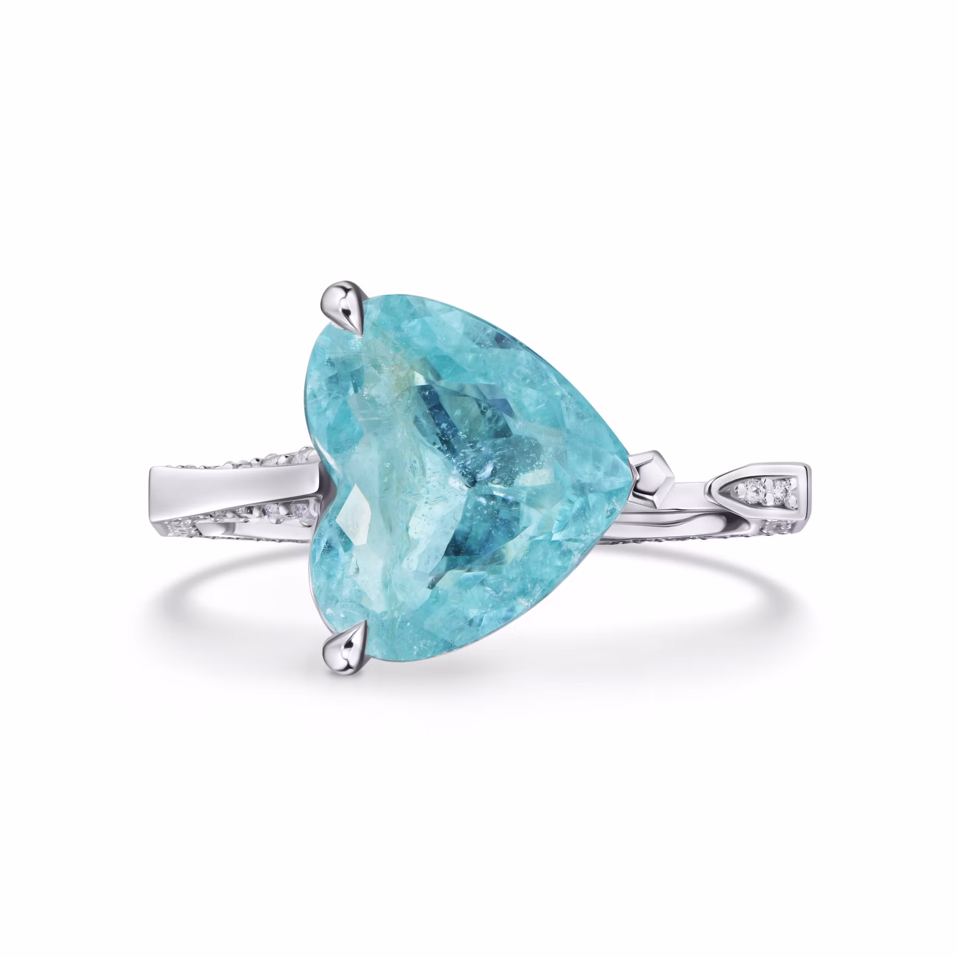 Кольцо с турмалином Параиба 3.51 карат в белом золоте, Parure Atelier