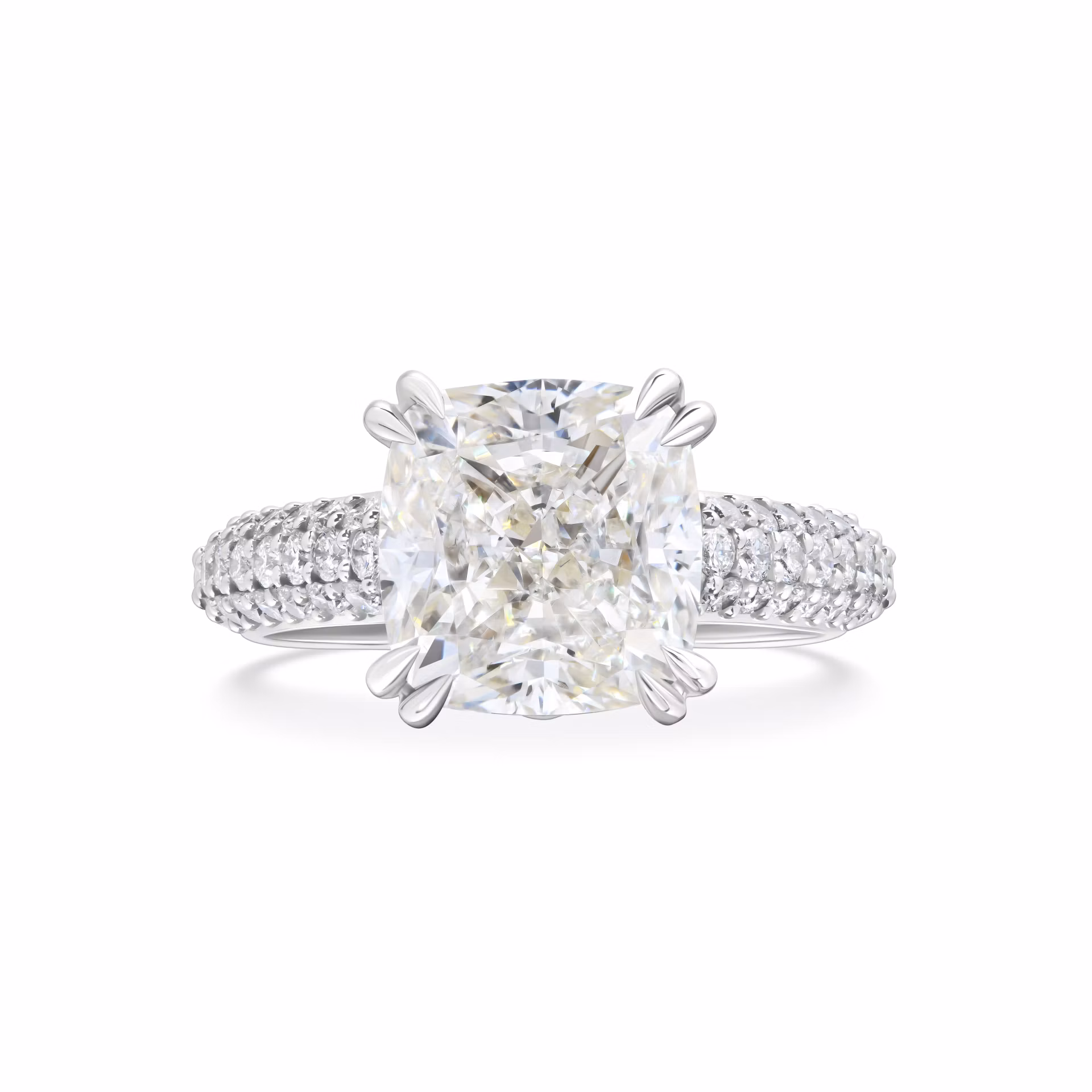 Кольцо с бриллиантом 5.01 карат из белого золота, элегантный дизайн