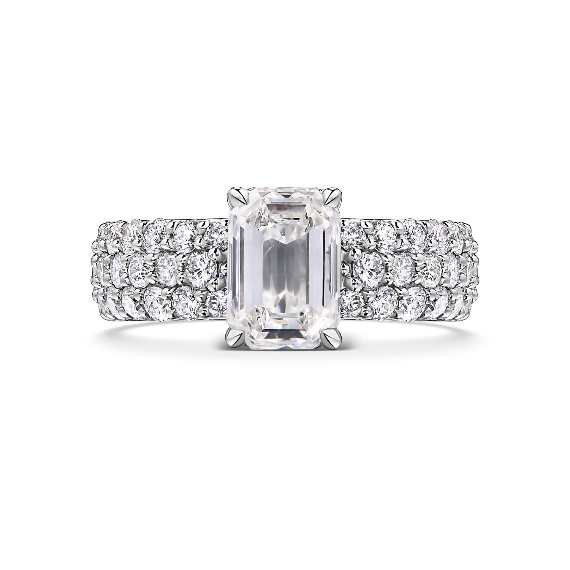 Кольцо с бриллиантом 1.01 карат из белого золота, элегантный дизайн