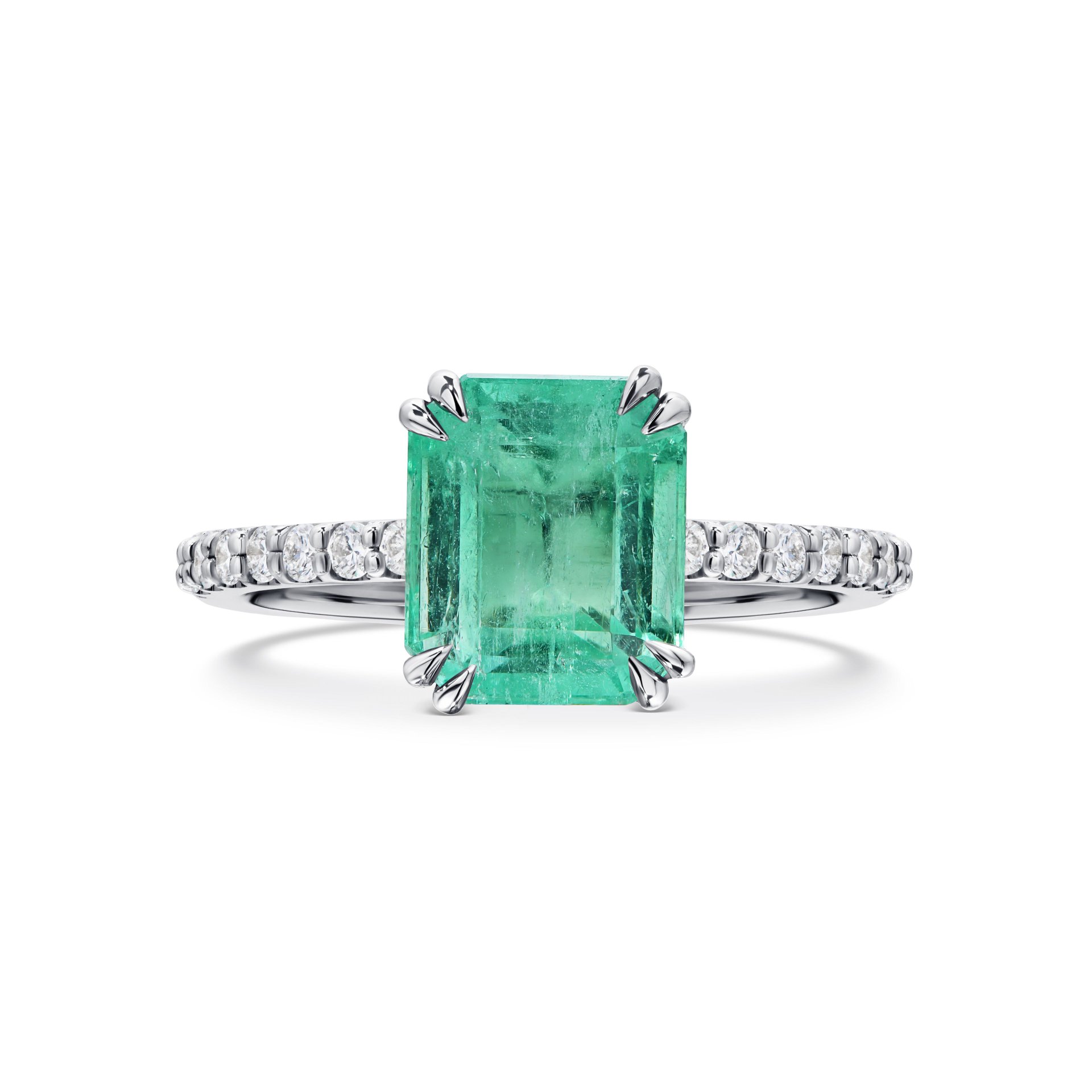 Кольцо из белого золота с изумрудом 2.19 карат, дизайн Parure Atelier