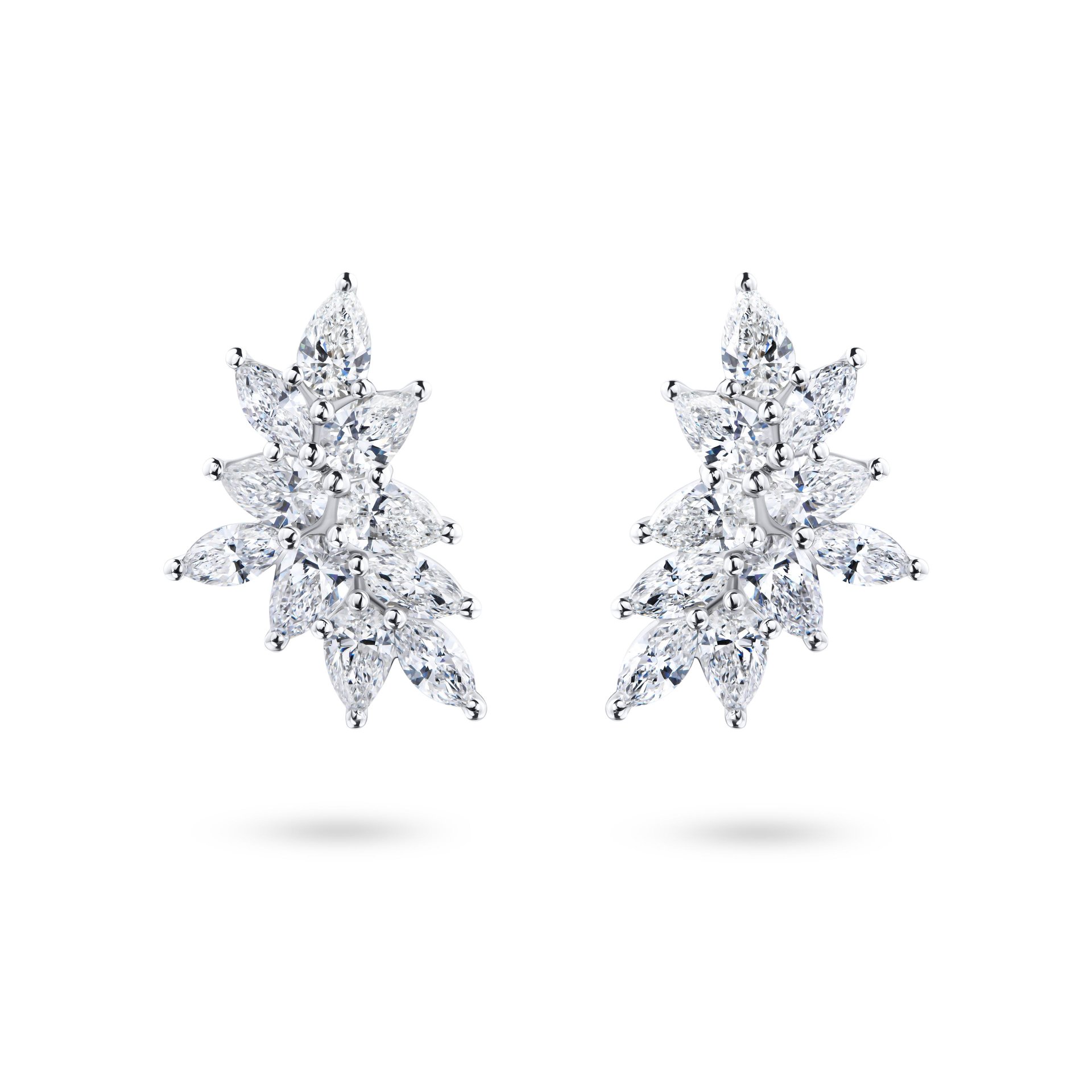 Серьги из белого золота с бриллиантами, центральный 2.275 карата.