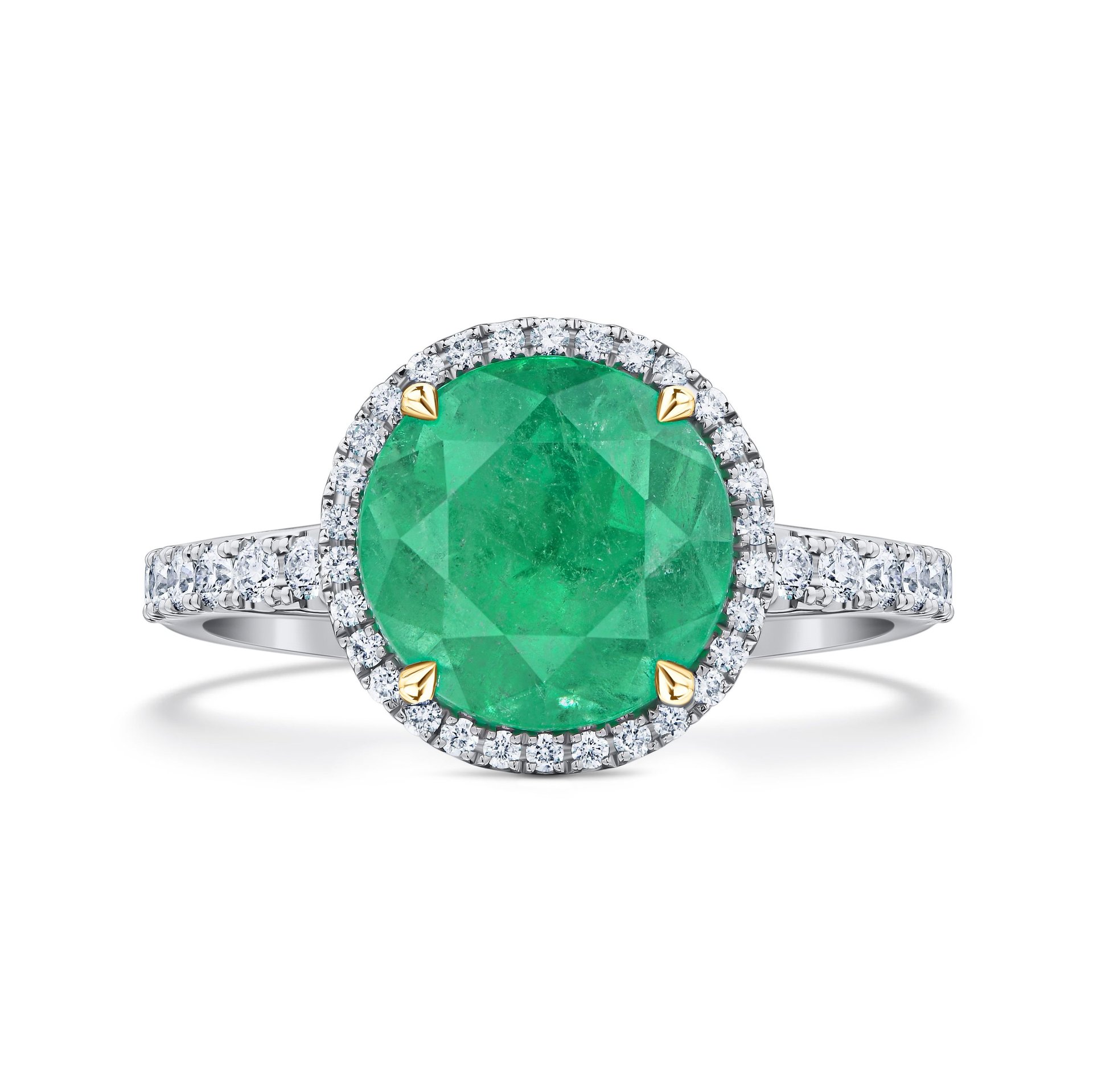 Кольцо с изумрудом 2.9 карат в белом золоте от Parure Atelier