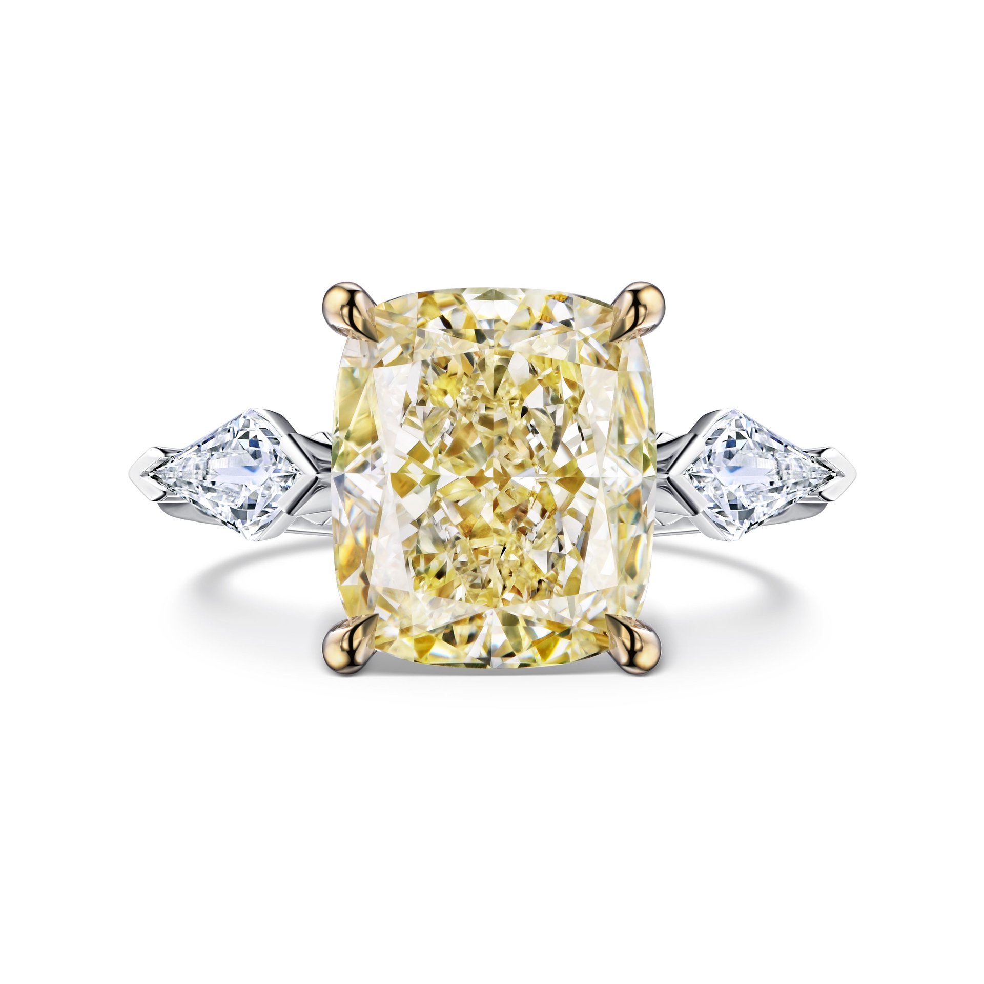 Кольцо с желтым бриллиантом 5.16 карат в белом золоте, Parure Atelier