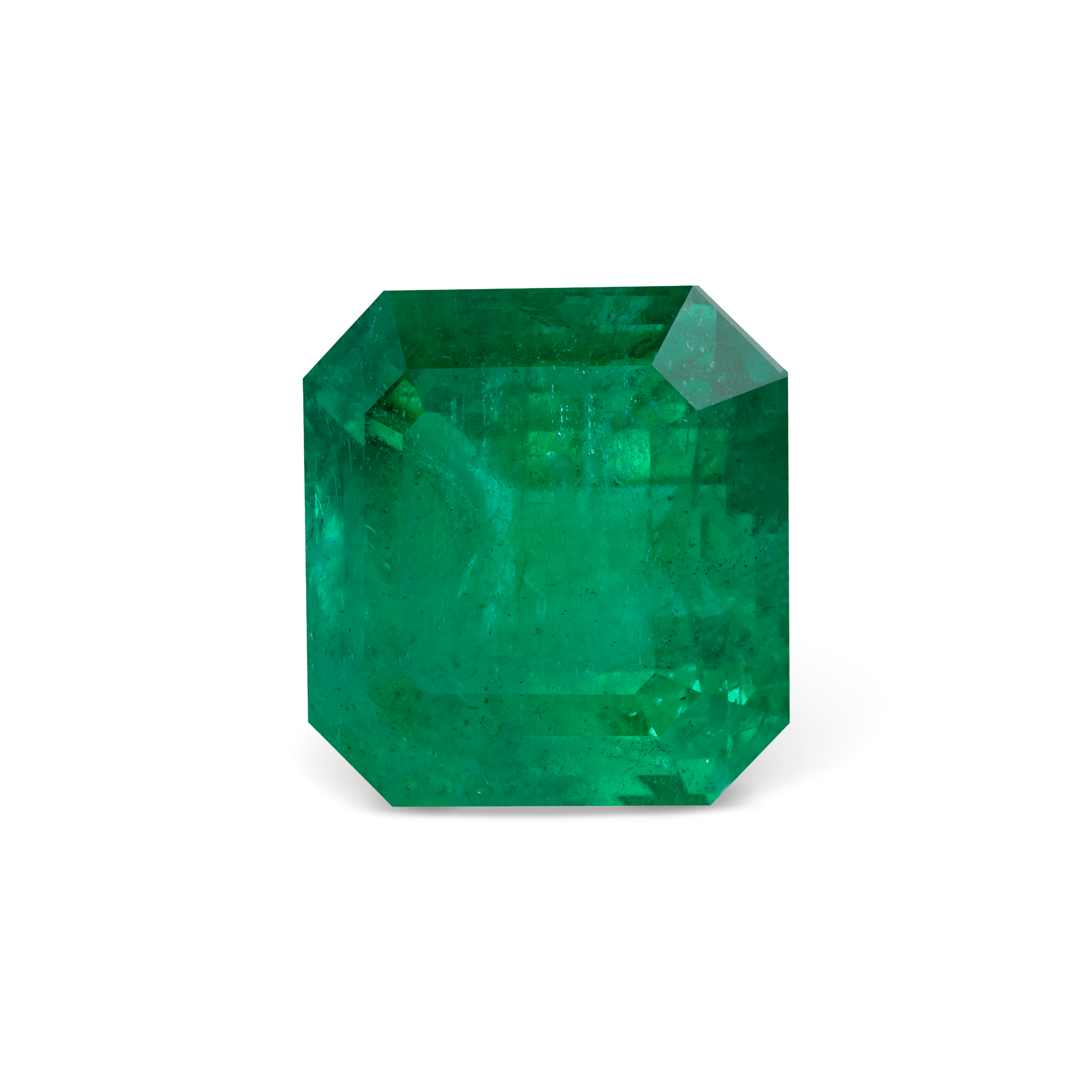 Изумруд vivid green 11.78 карат крупным планом, насыщенный зелёный цвет