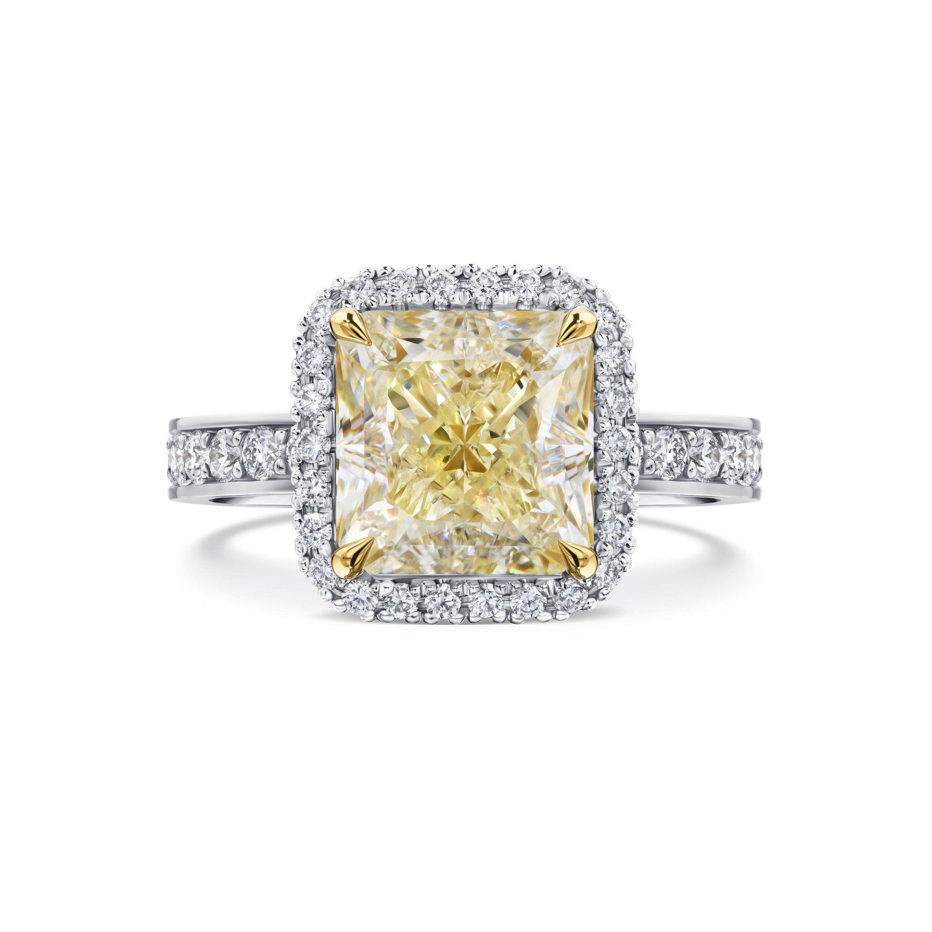 Кольцо с желтым бриллиантом 4.01 карат в белом золоте, Parure Atelier