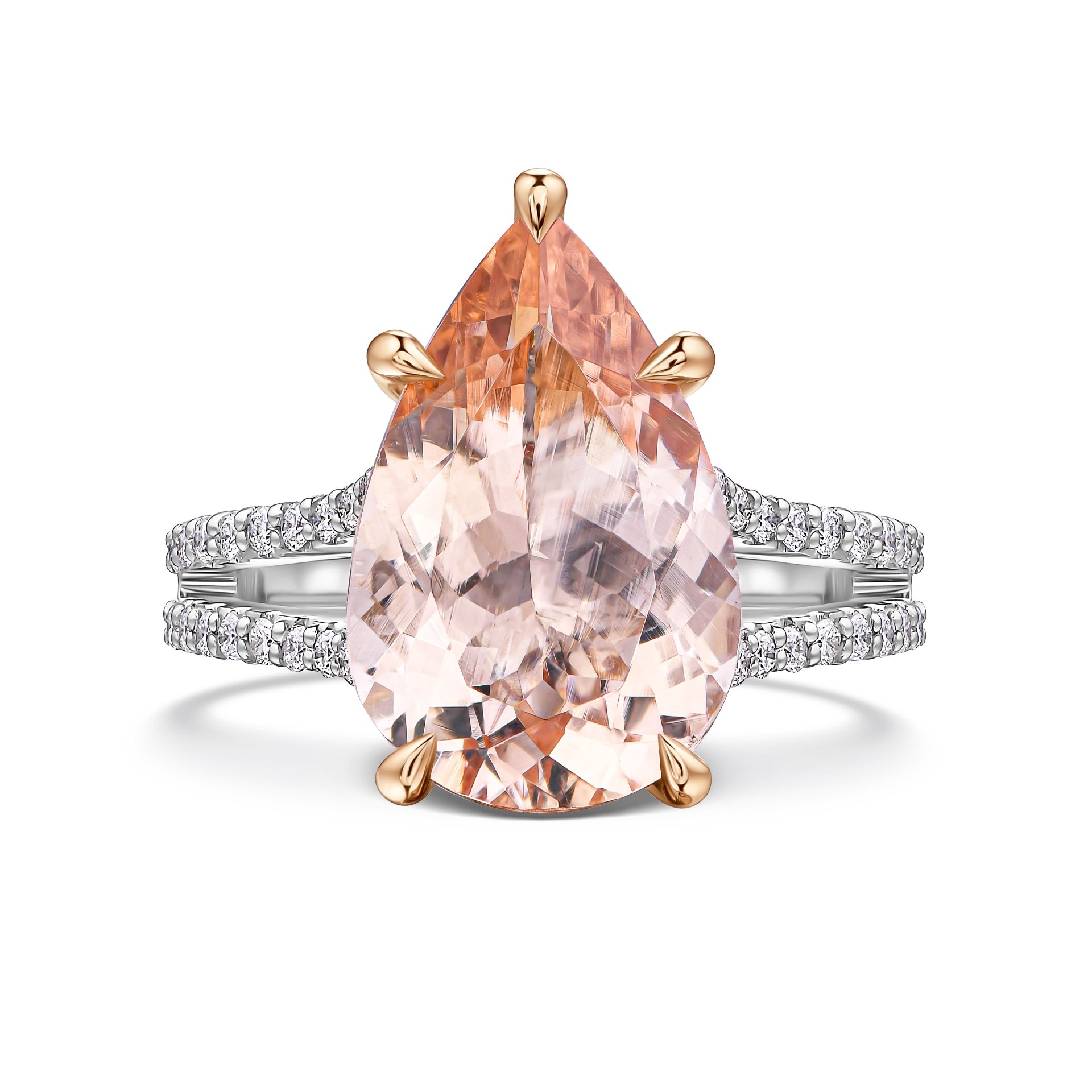 Кольцо с морганитом 4.24 карата в белом золоте от Parure Atelier
