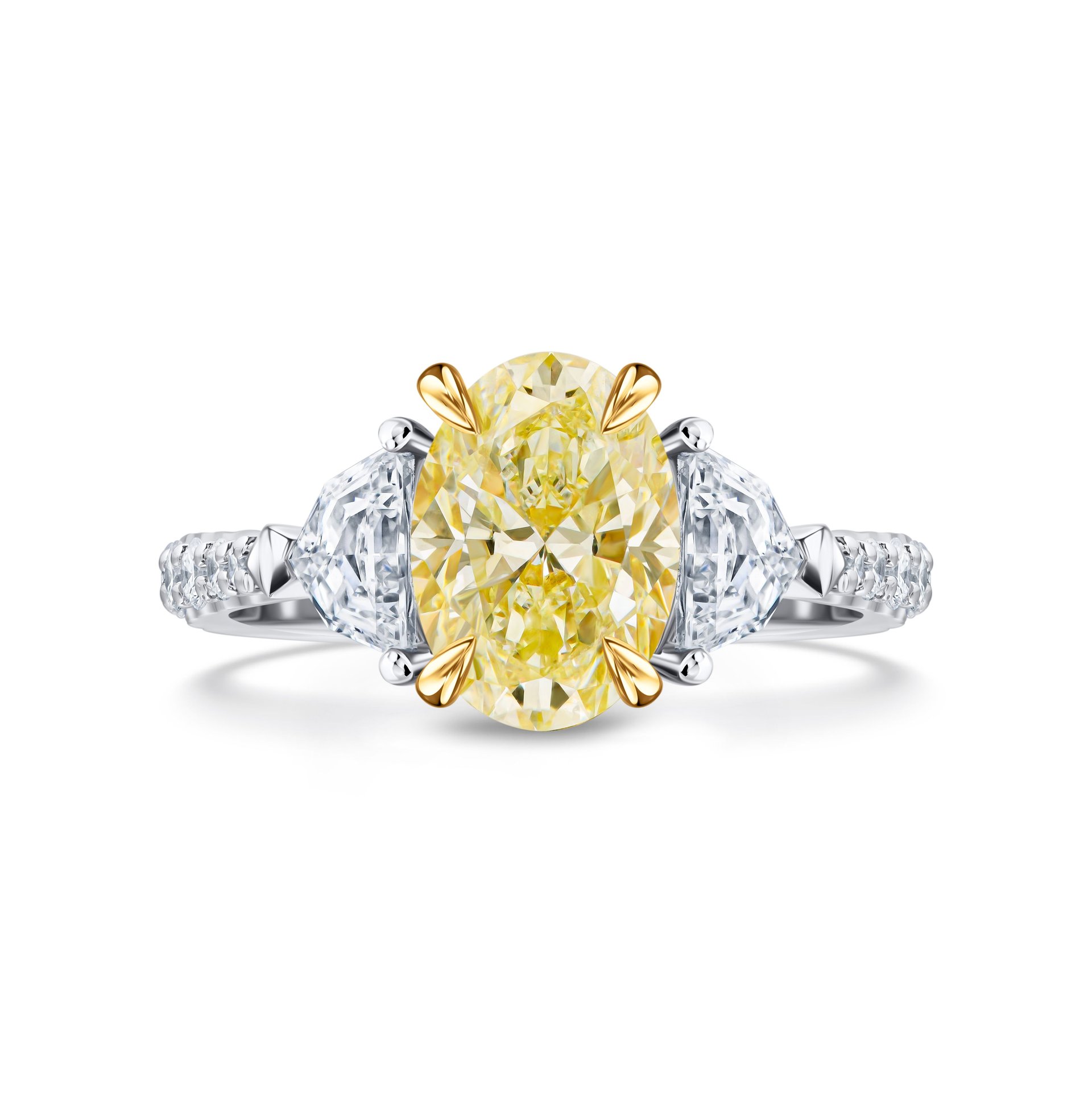 Кольцо с желтым бриллиантом 1.51 карат