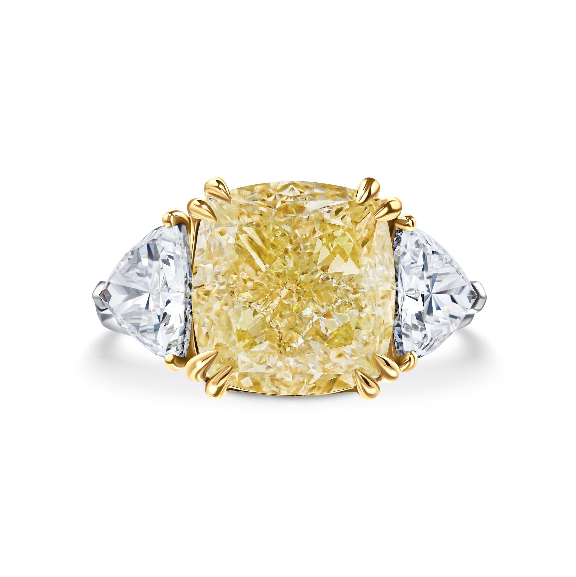 Кольцо Joy с желтым бриллиантом 11.11 карат в белом золоте