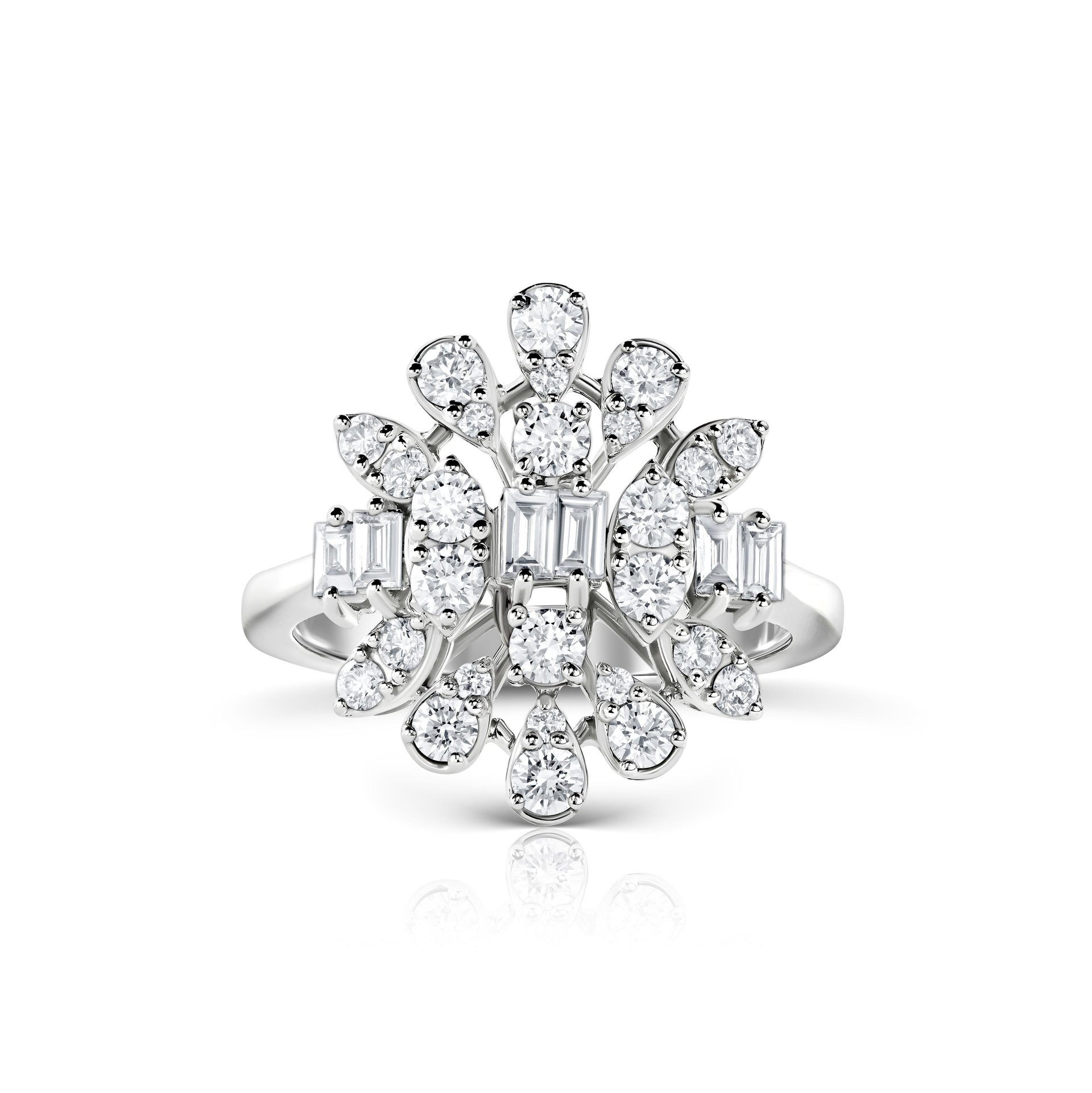 Кольцо с бриллиантом 0.76 карат и бриллиантами 0.23 карат, Parure Atelier