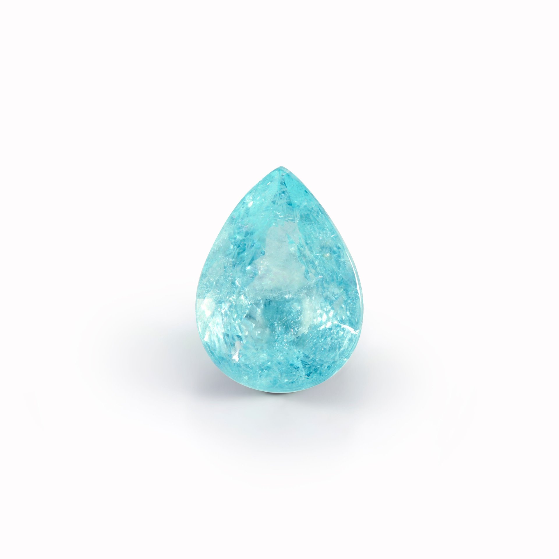 Турмалин Параиба 20.66 карата яркий голубовато-зелёный драгоценный камень