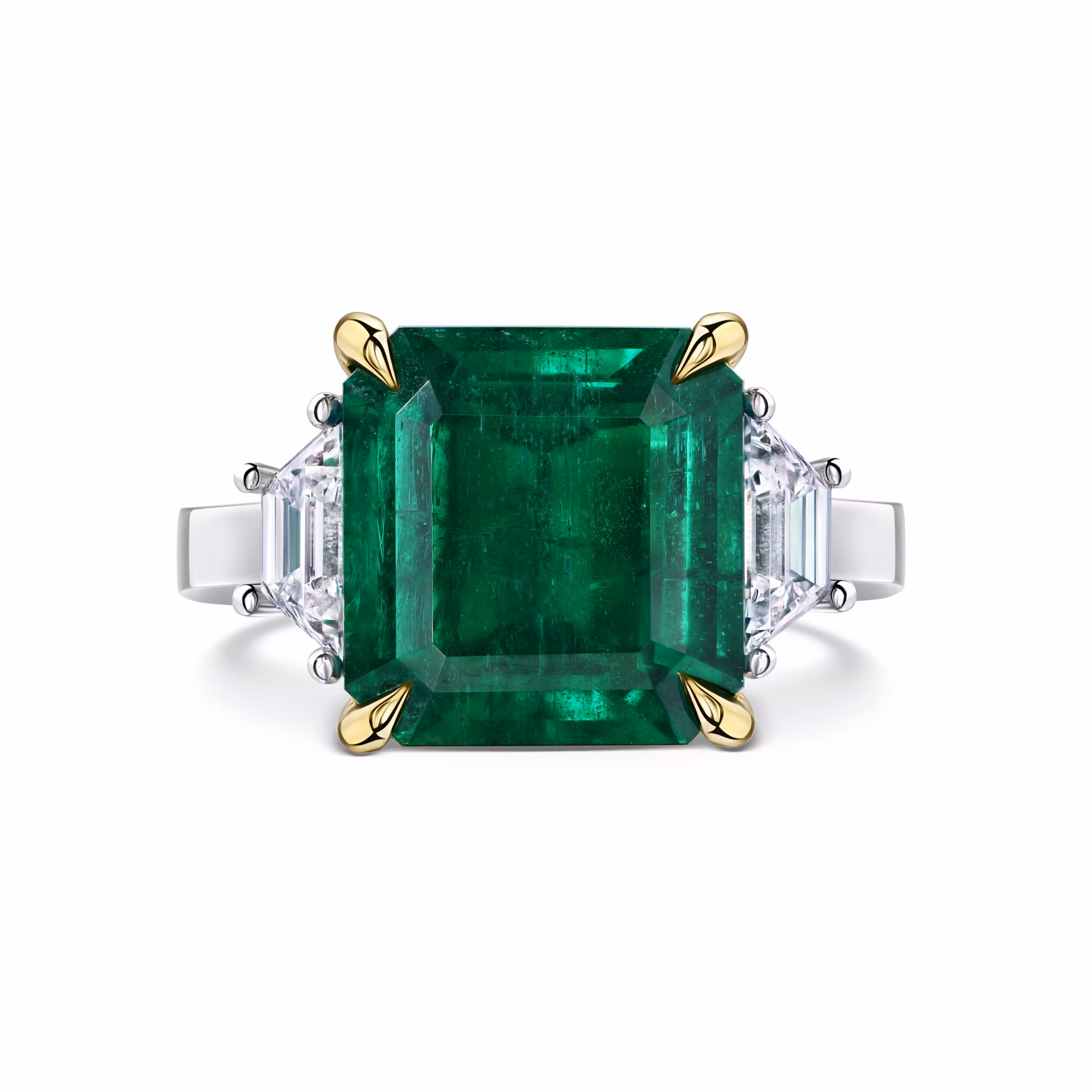 Кольцо с изумрудом 5.86 карат в белом золоте от Parure Atelier