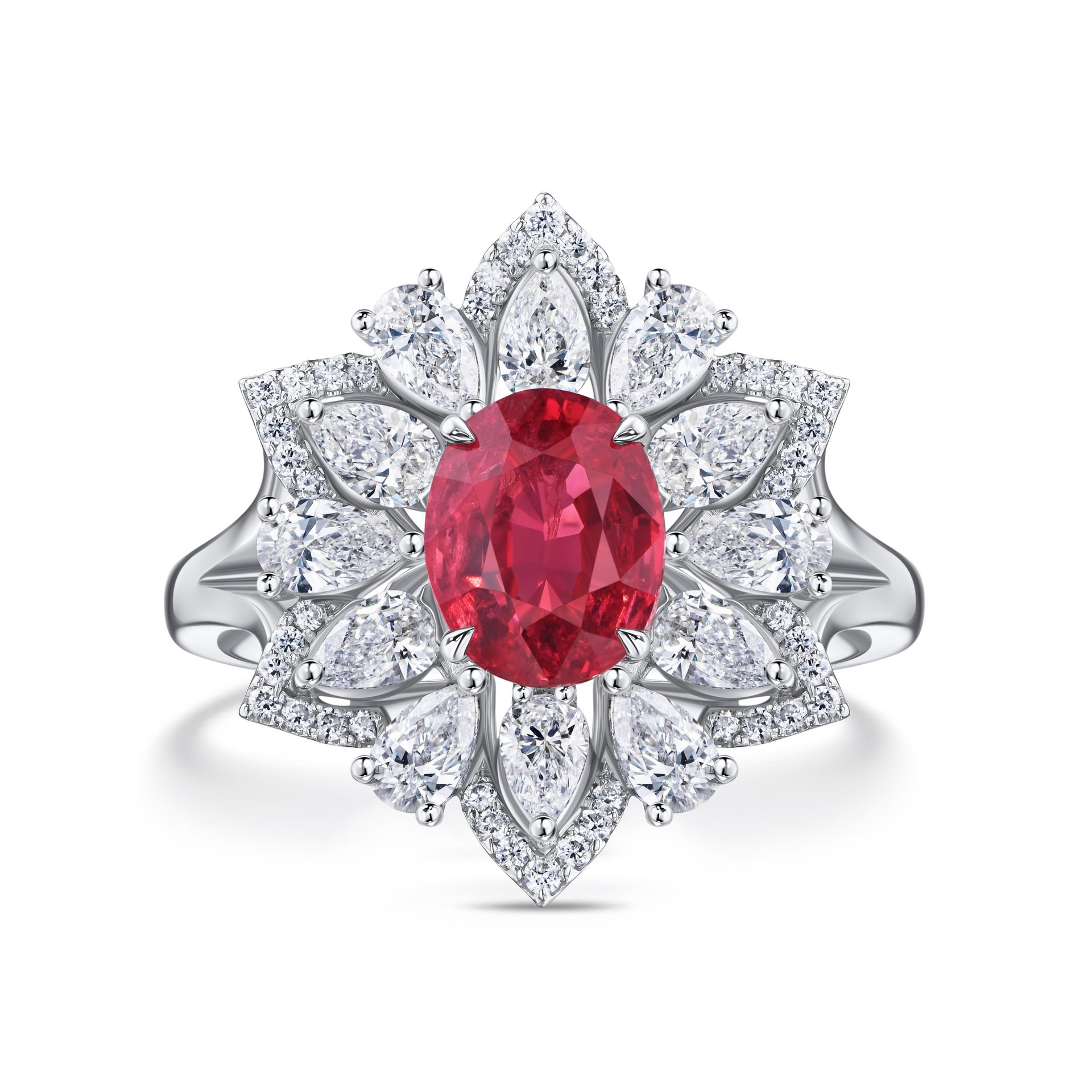 Кольцо со шпинелью 1.71 карат в белом золоте от Parure Atelier