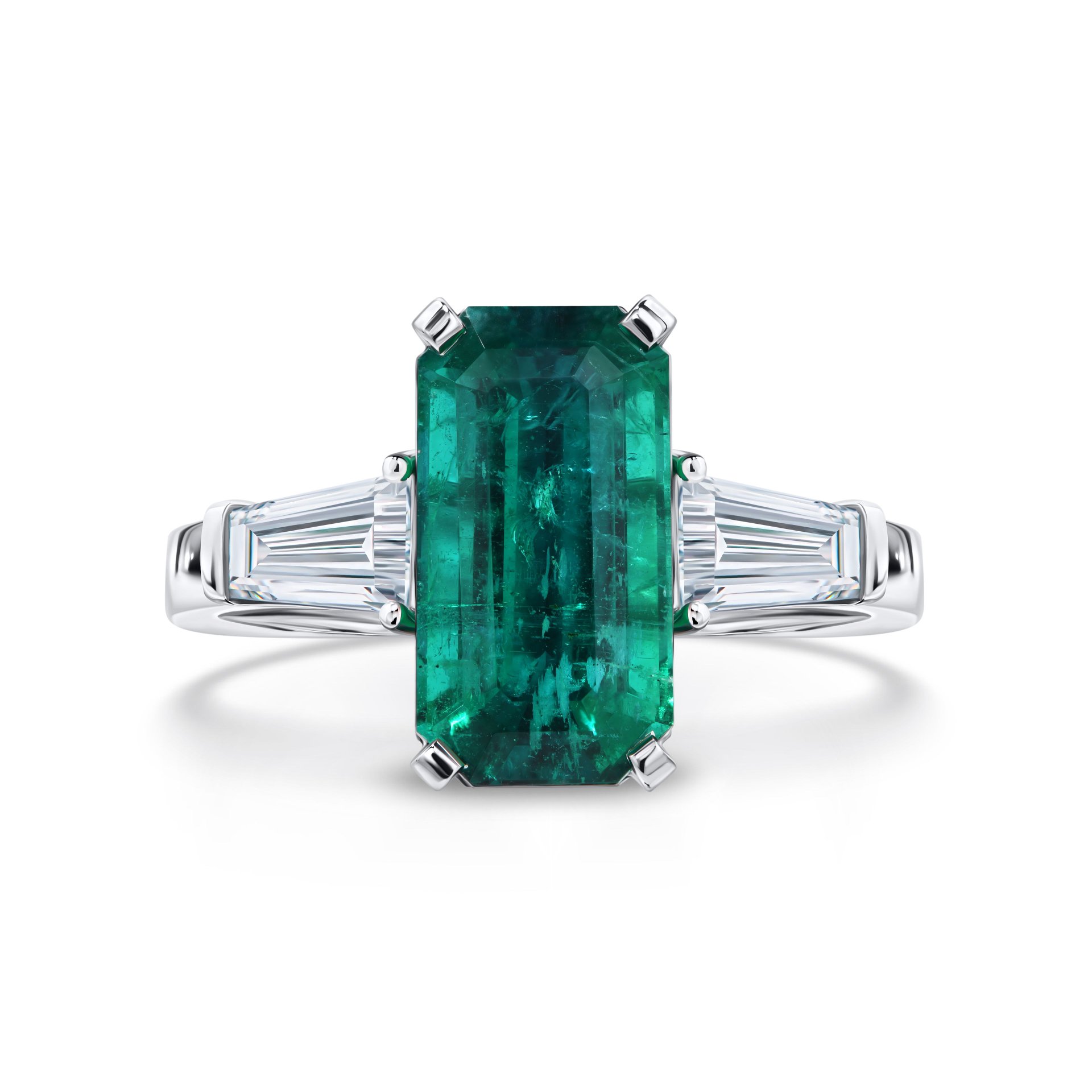 Кольцо из белого золота с изумрудом 3.07 карат, дизайн Parure Atelier