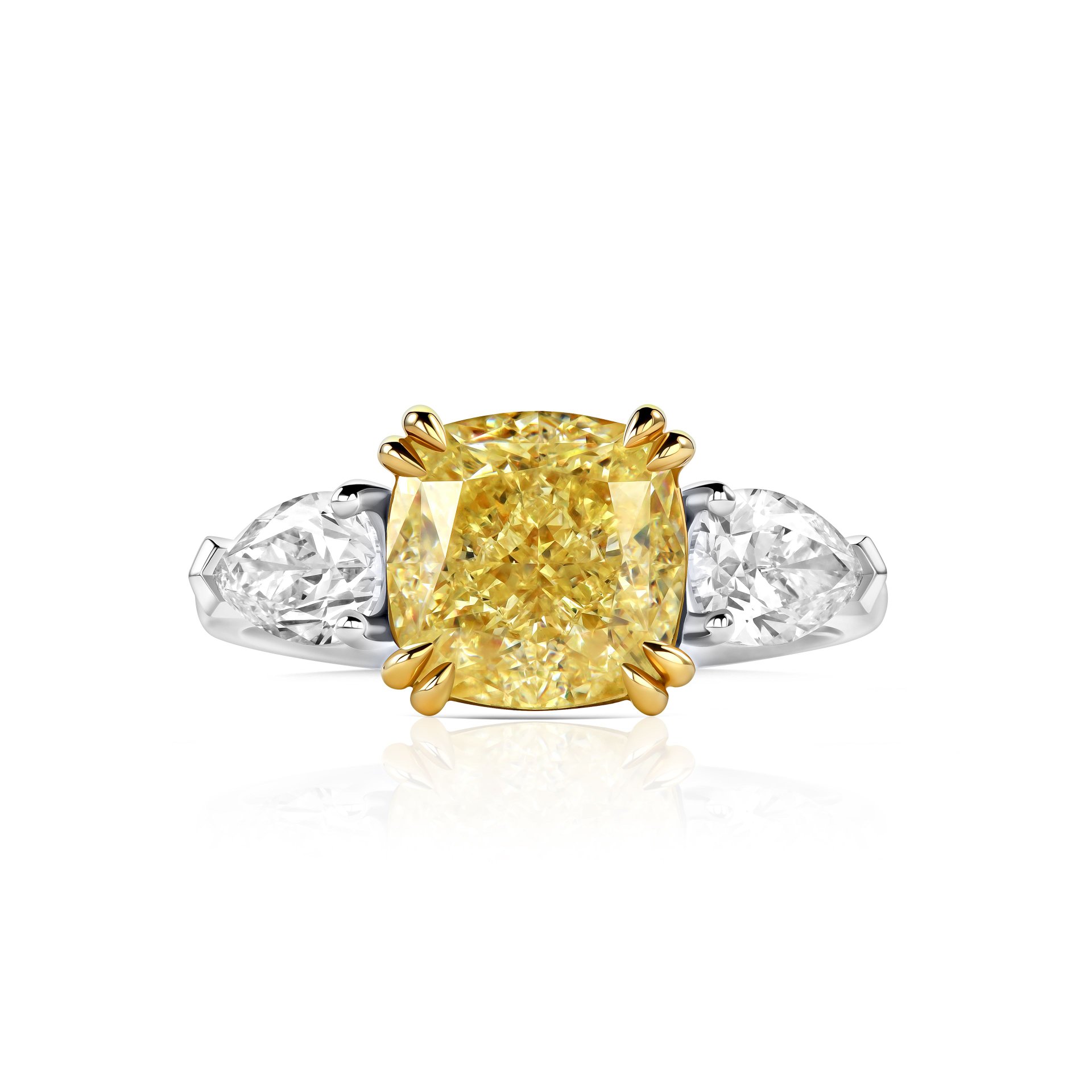 Кольцо с желтым бриллиантом 2.53 карат в белом золоте, Parure Atelier