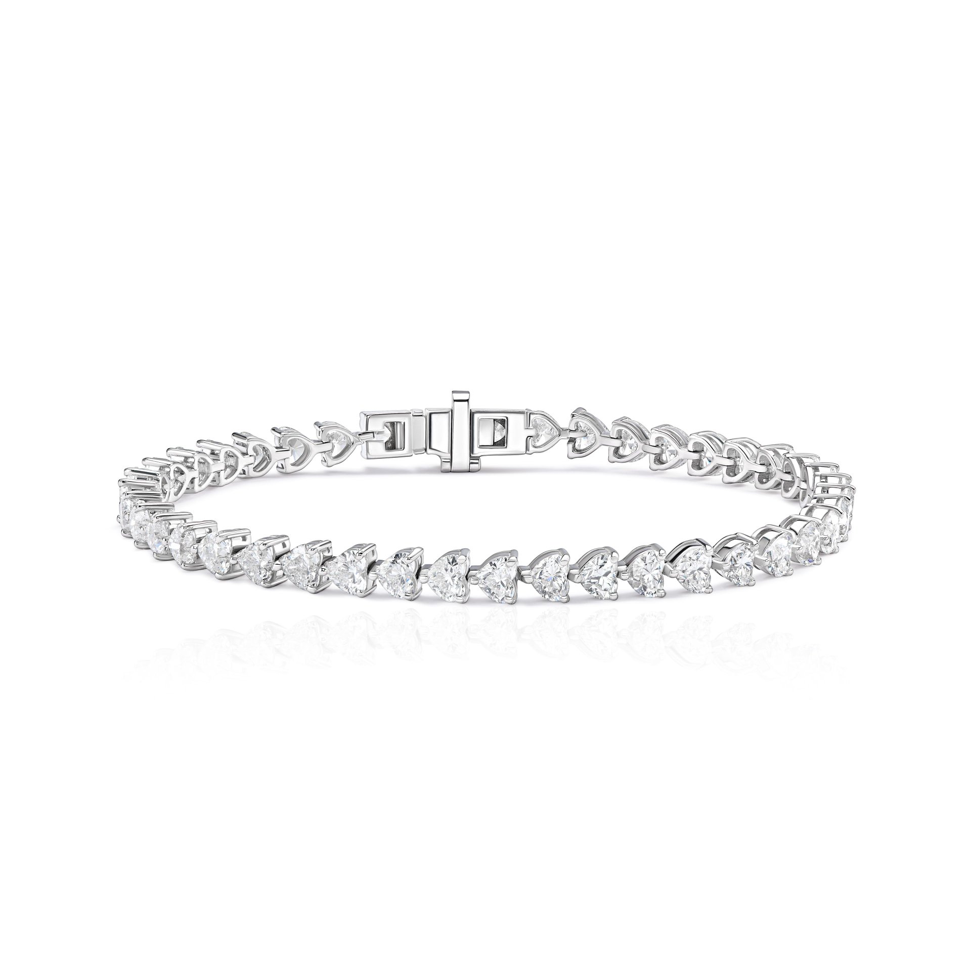 Теннисный браслет из белого золота с бриллиантом 8.28 карат