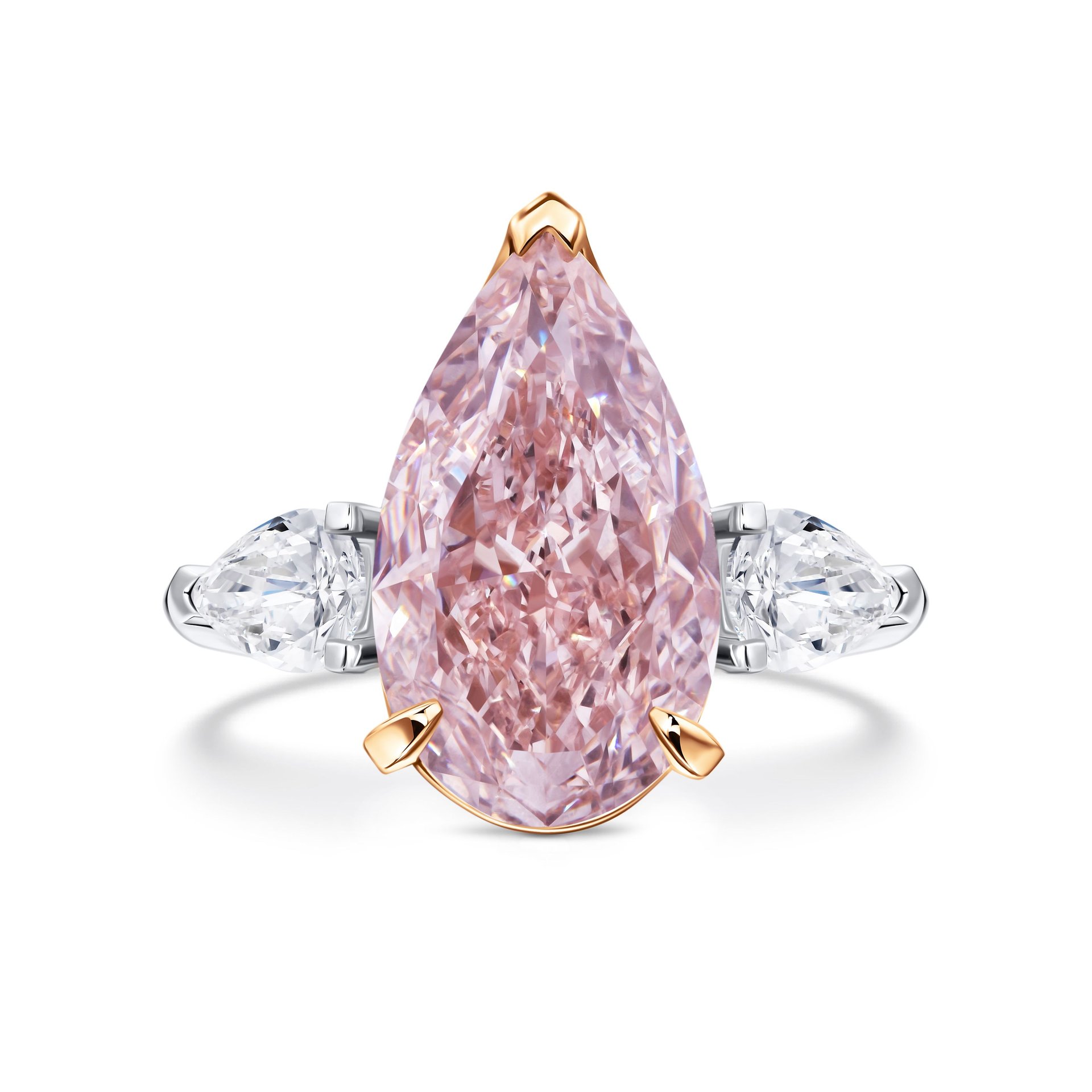 Кольцо с розовым бриллиантом 5.01 карат в белом золоте от Parure Atelier