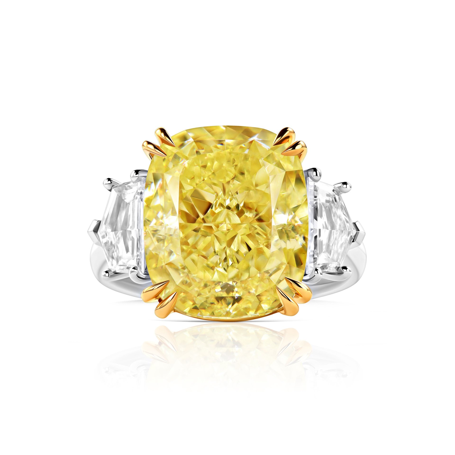 Кольцо Golden Hour с жёлтым бриллиантом 10.06 карат в белом золоте