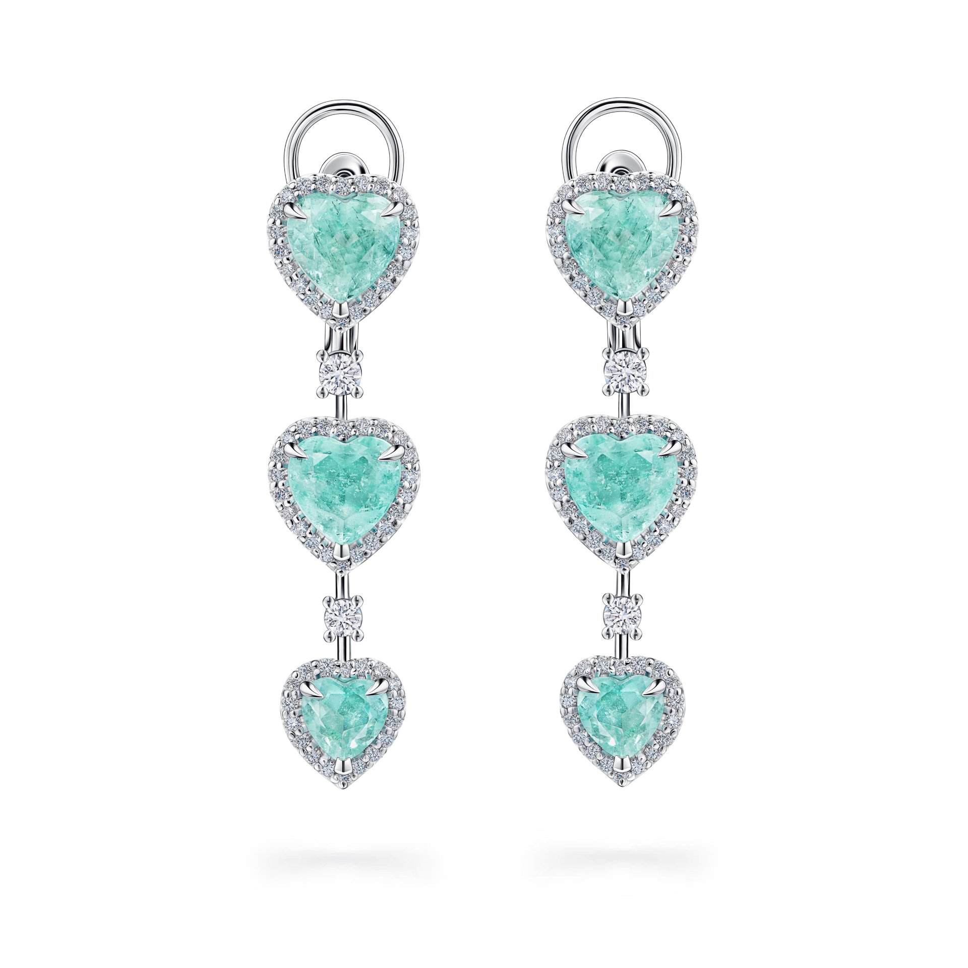 Серьги из белого золота с изумрудами 4.39 карата, дизайн Parure Atelier