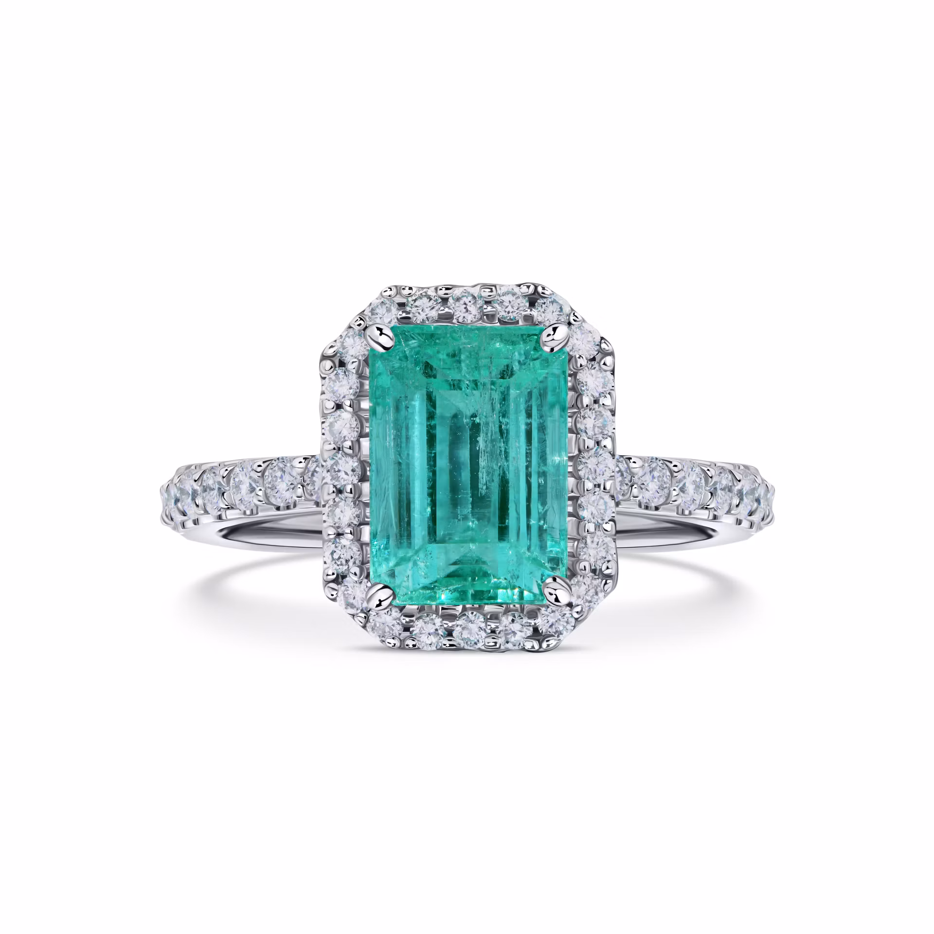 Кольцо с изумрудом 2.13 карат в белом золоте от Parure Atelier