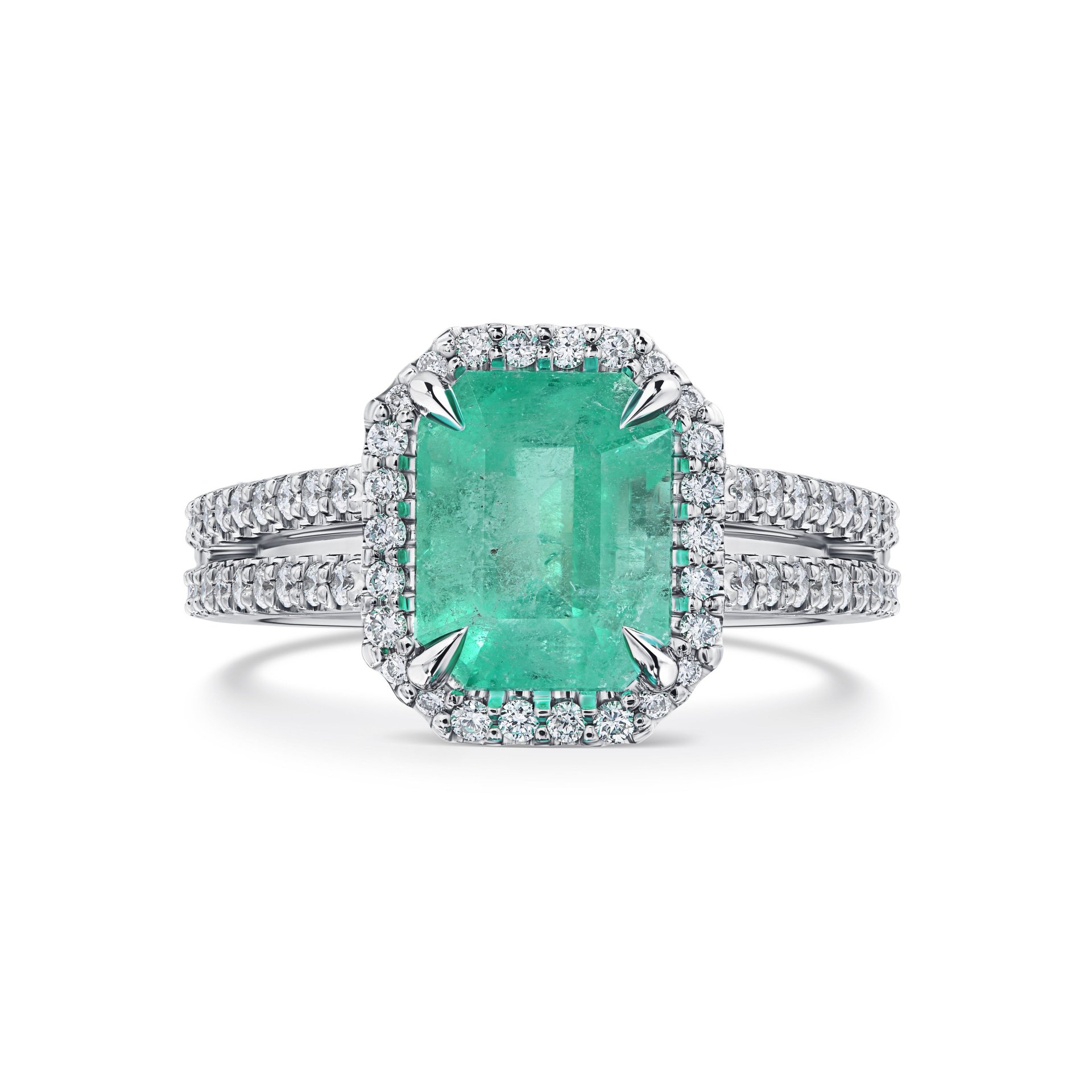 Кольцо с изумрудом 2.09 карат в белом золоте от Parure Atelier